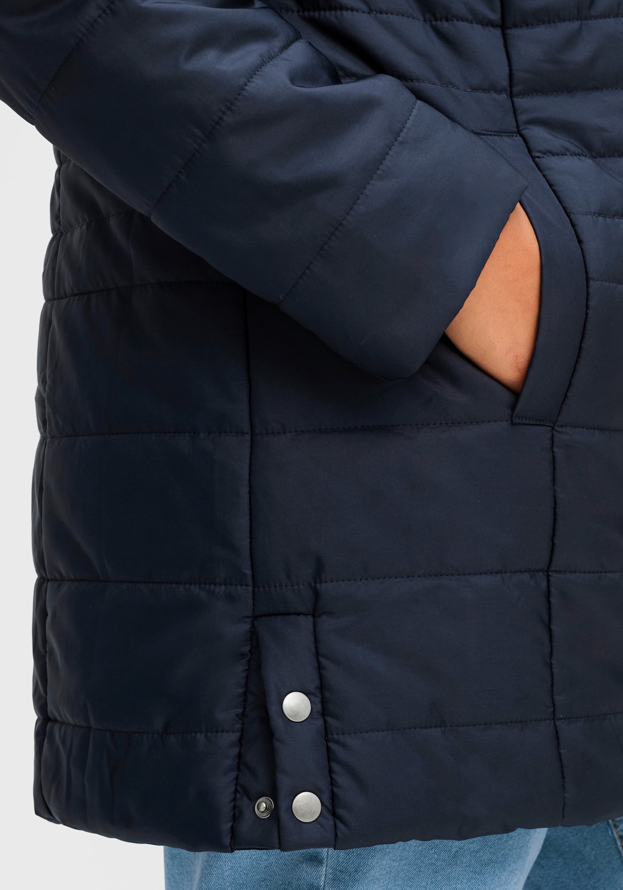 Steppjacke mit seitlichen Druckknöpfen - marine