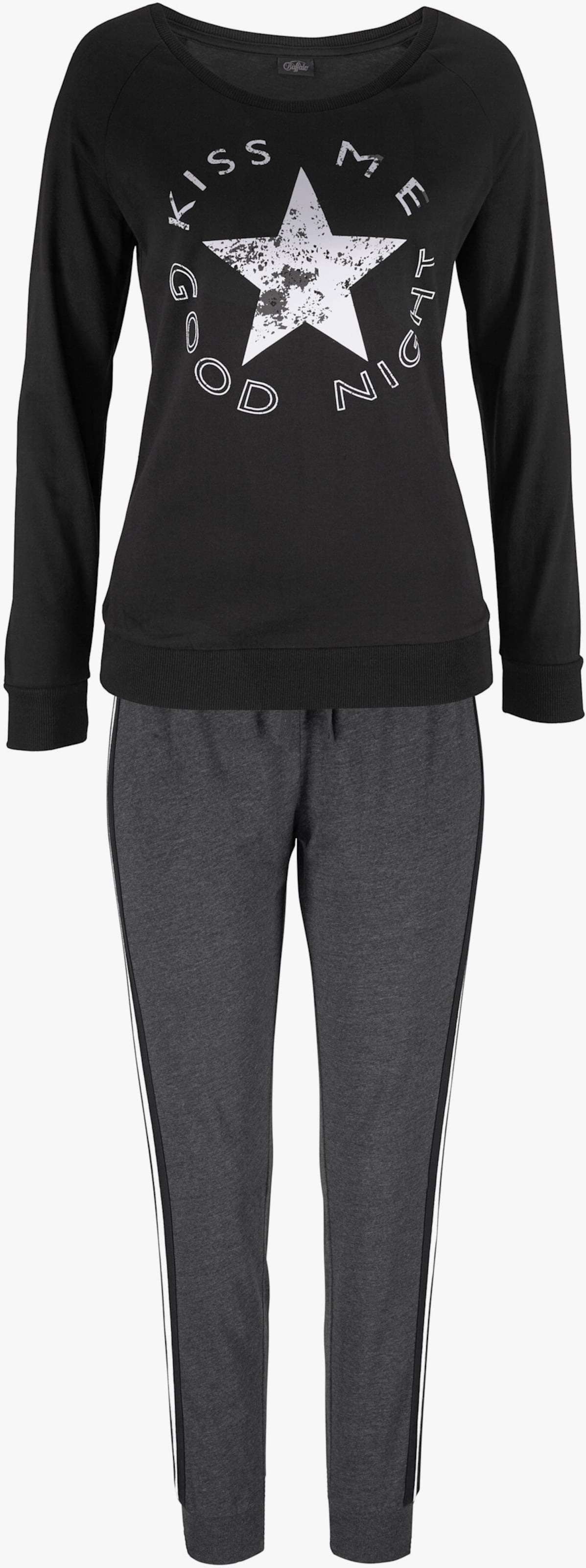 Buffalo Pyjama - schwarz-anthrazit