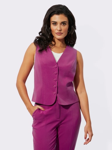 Anzugweste mit tiefem V-Ausschnitt - magenta