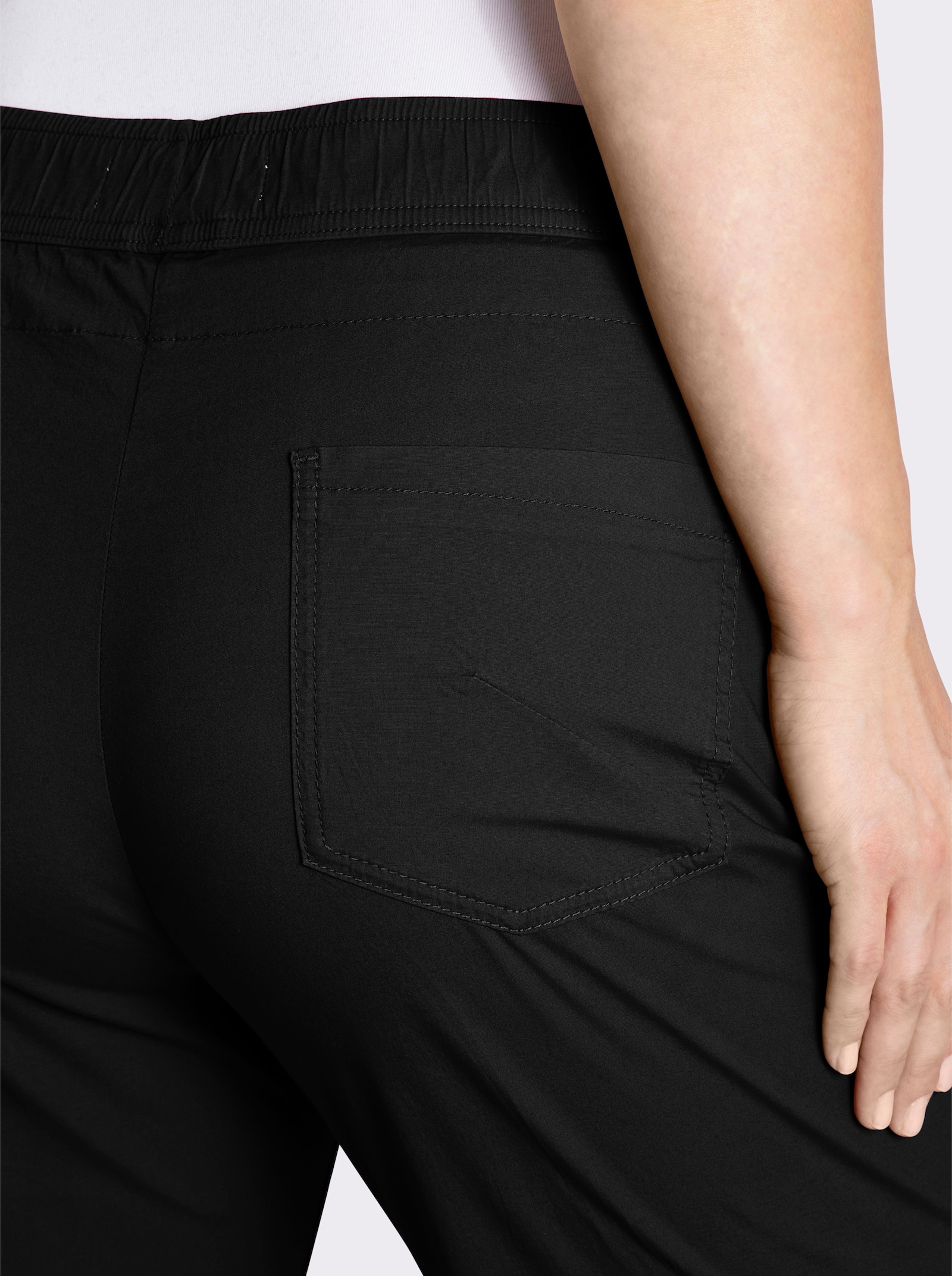  7/8-Hose mit Reißverschluss-Taschen - schwarz