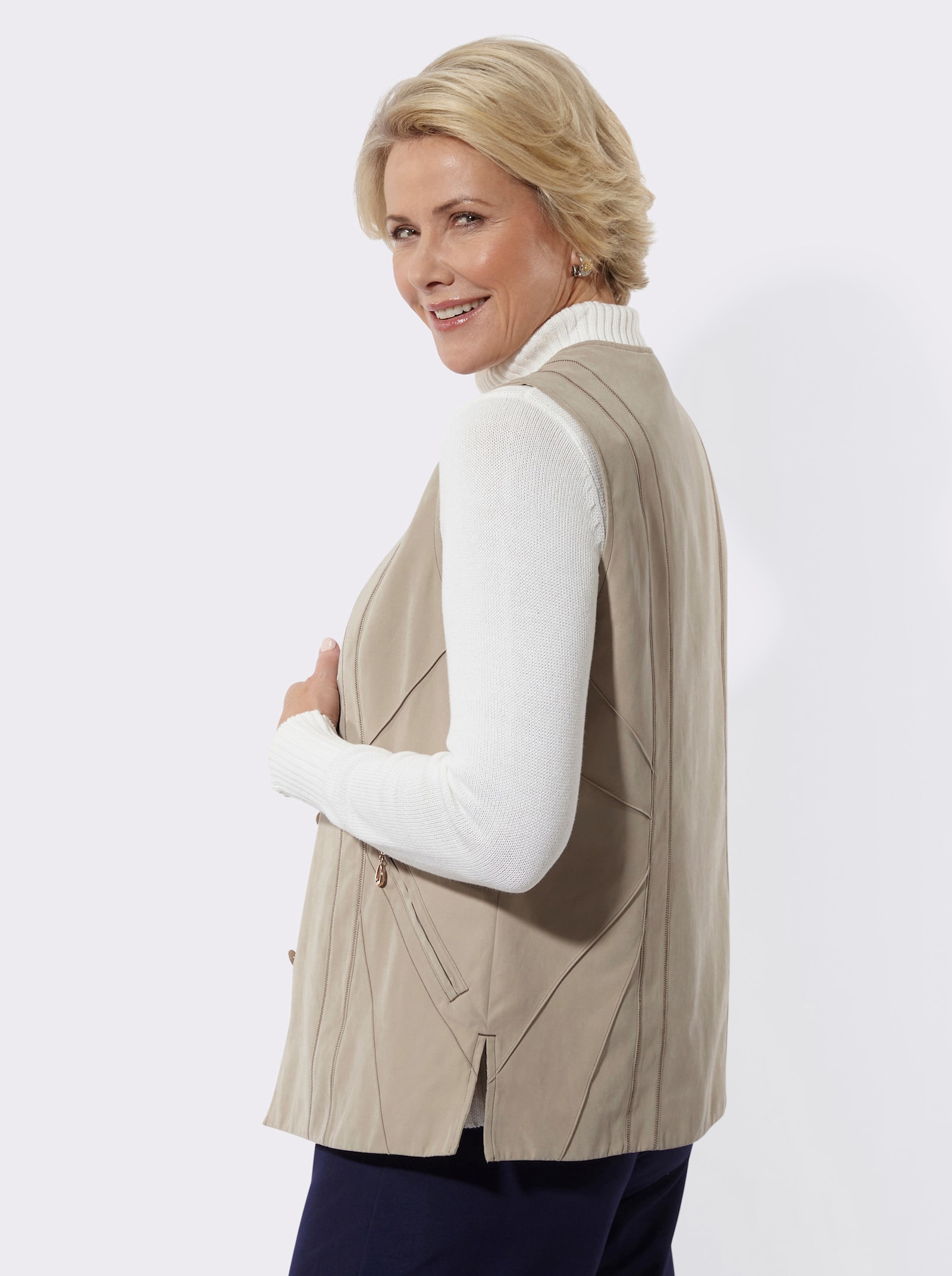 Weste in Micro-Moss-Qualität - sesam