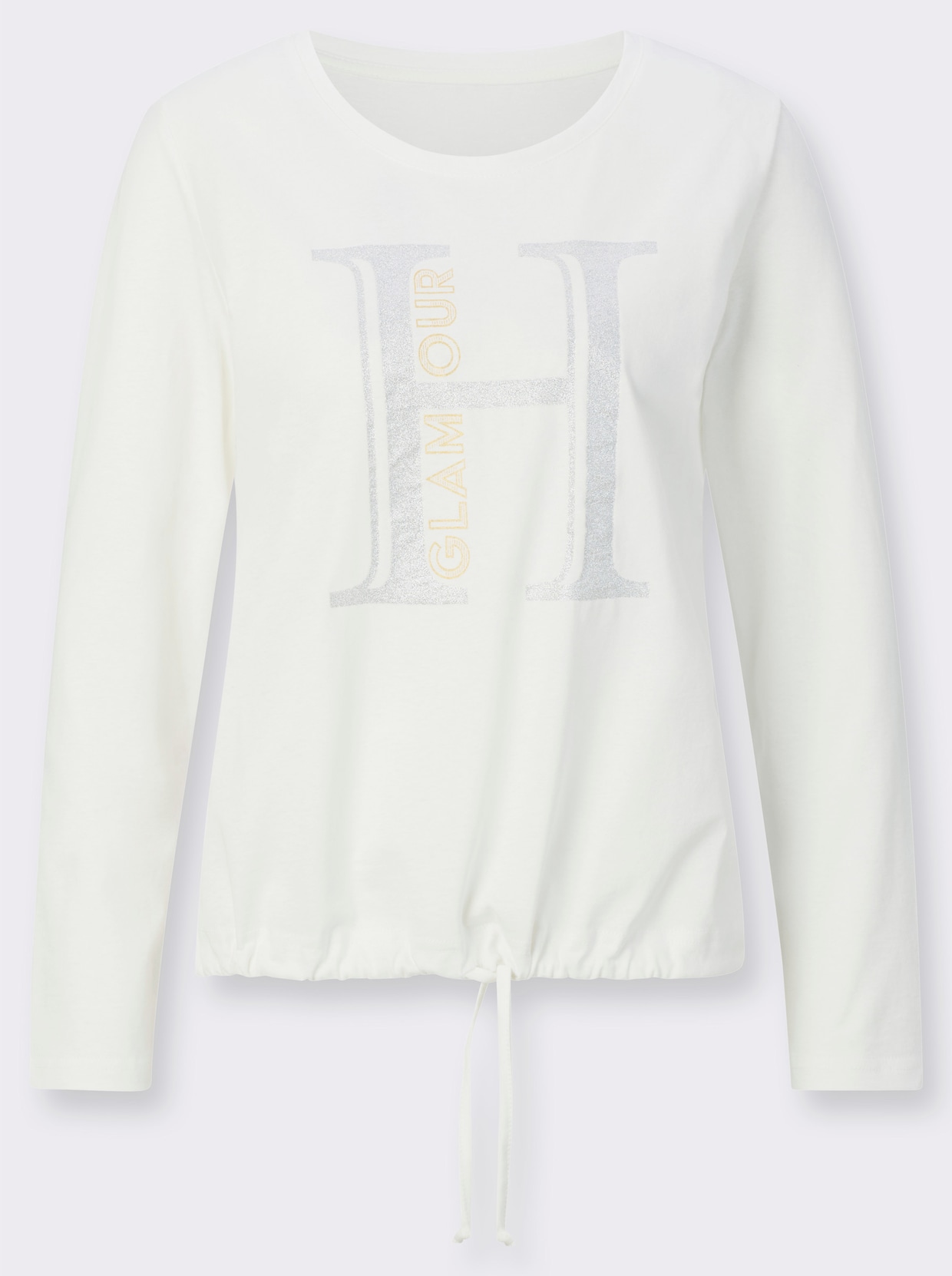 Shirt met ronde hals - ecru