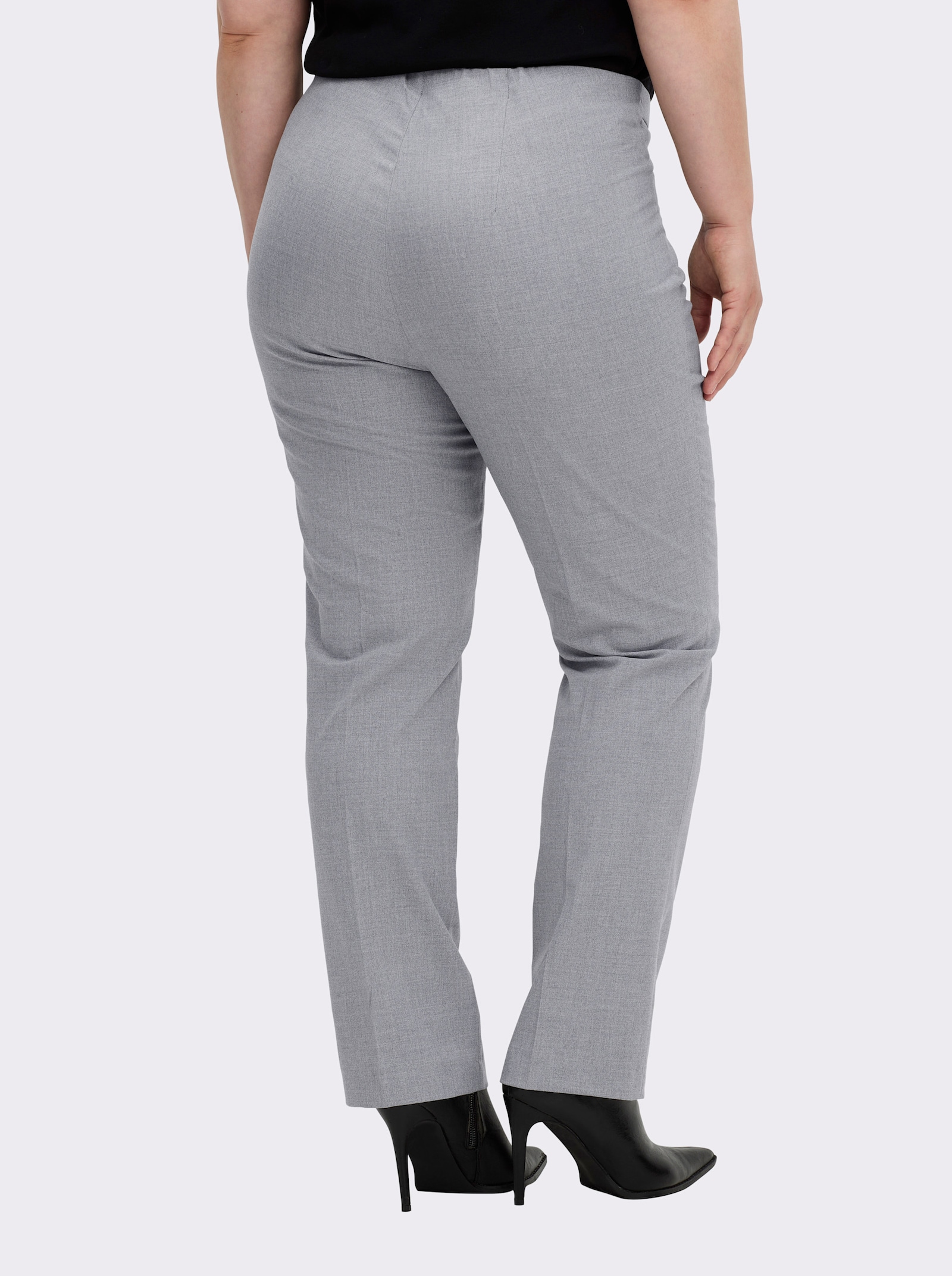 Come on Bügelfaltenhose in Bauch-weg-Form - silbergrau-meliert