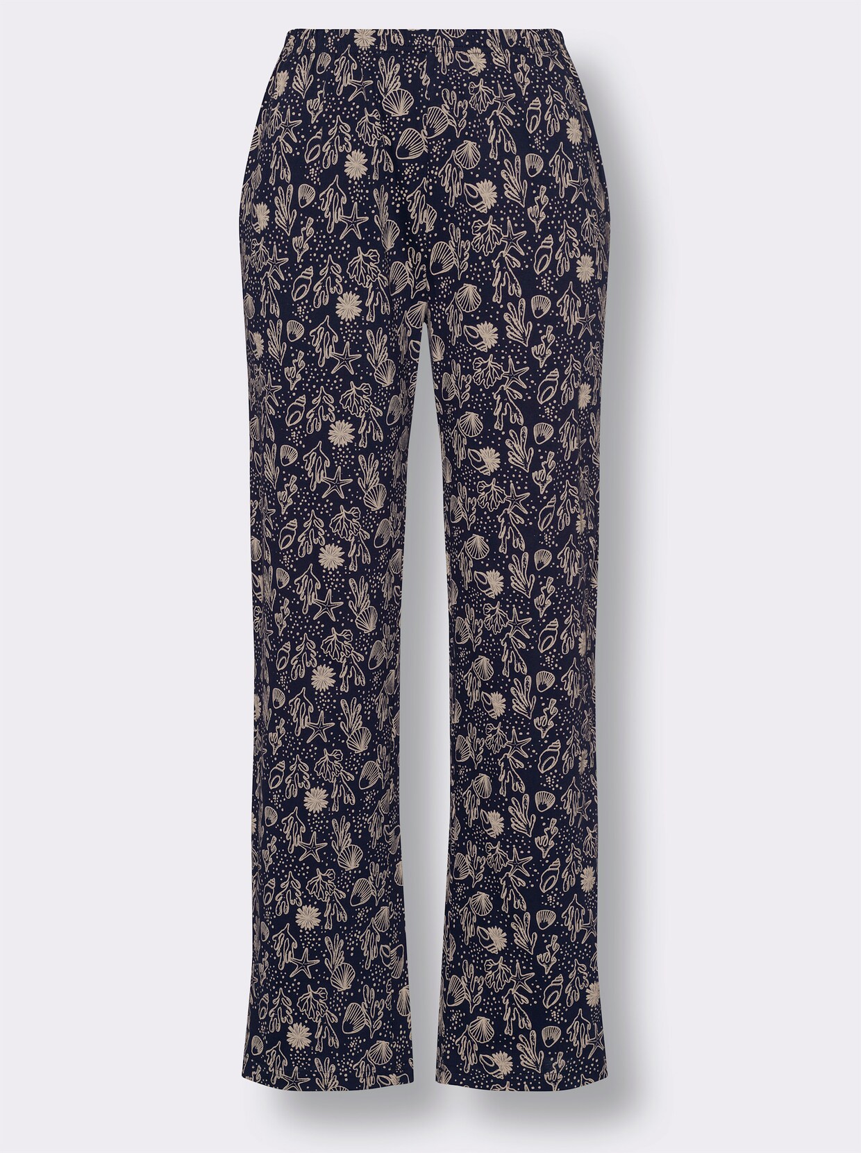 Pyjama - marine/beige geprint