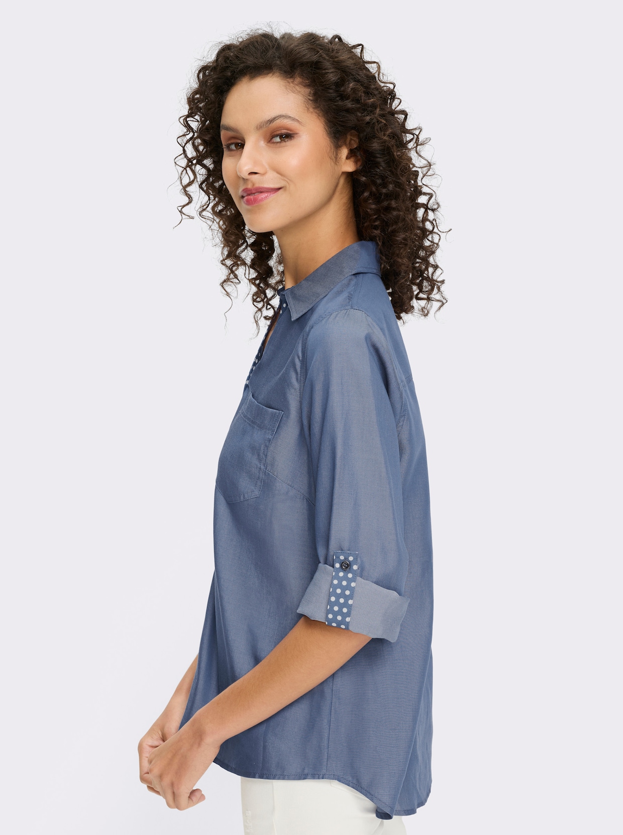 heine Langarm-Bluse - jeansblau
