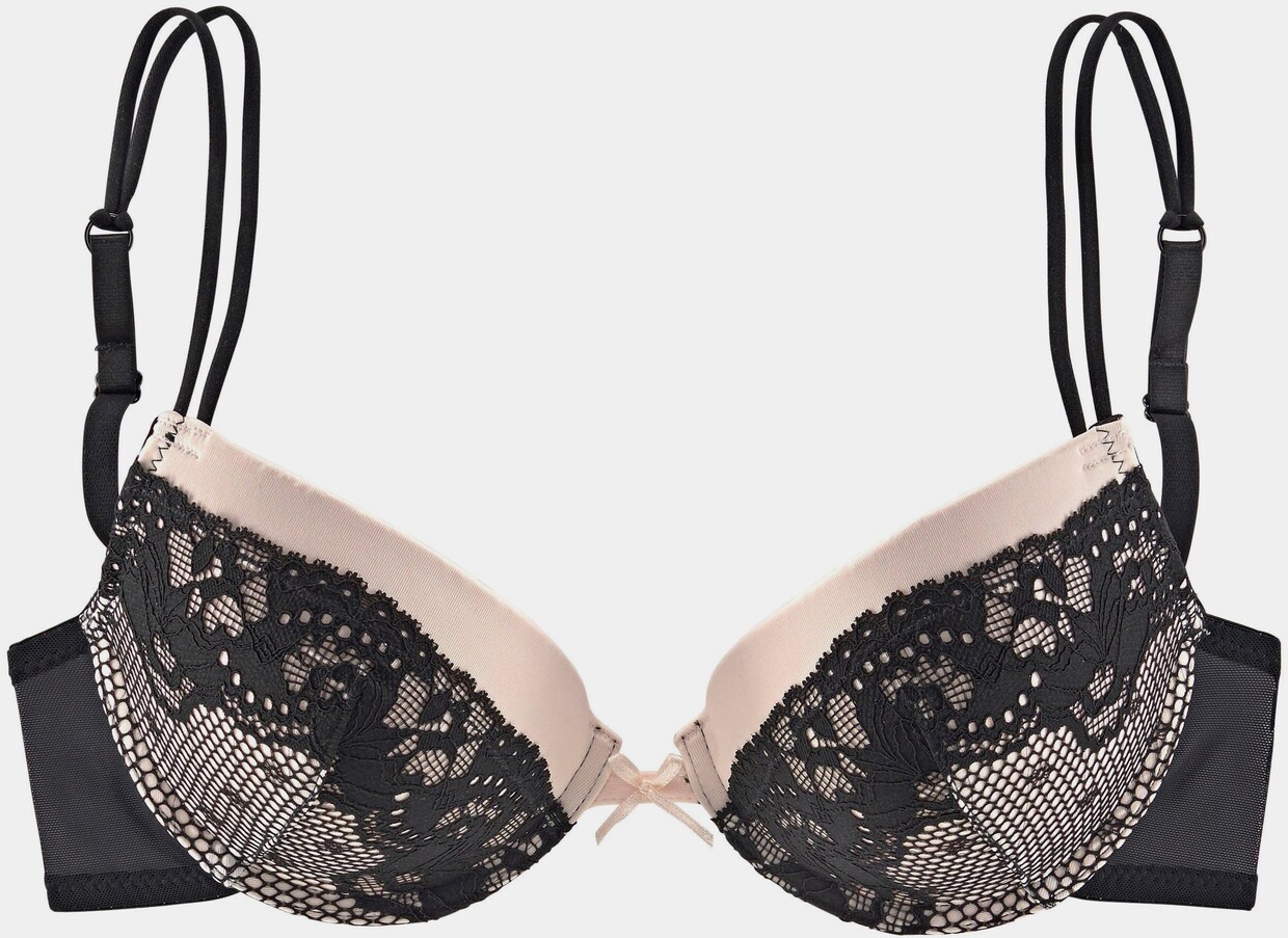 Melrose Set: Push-up-BH - schwarz-rosé
