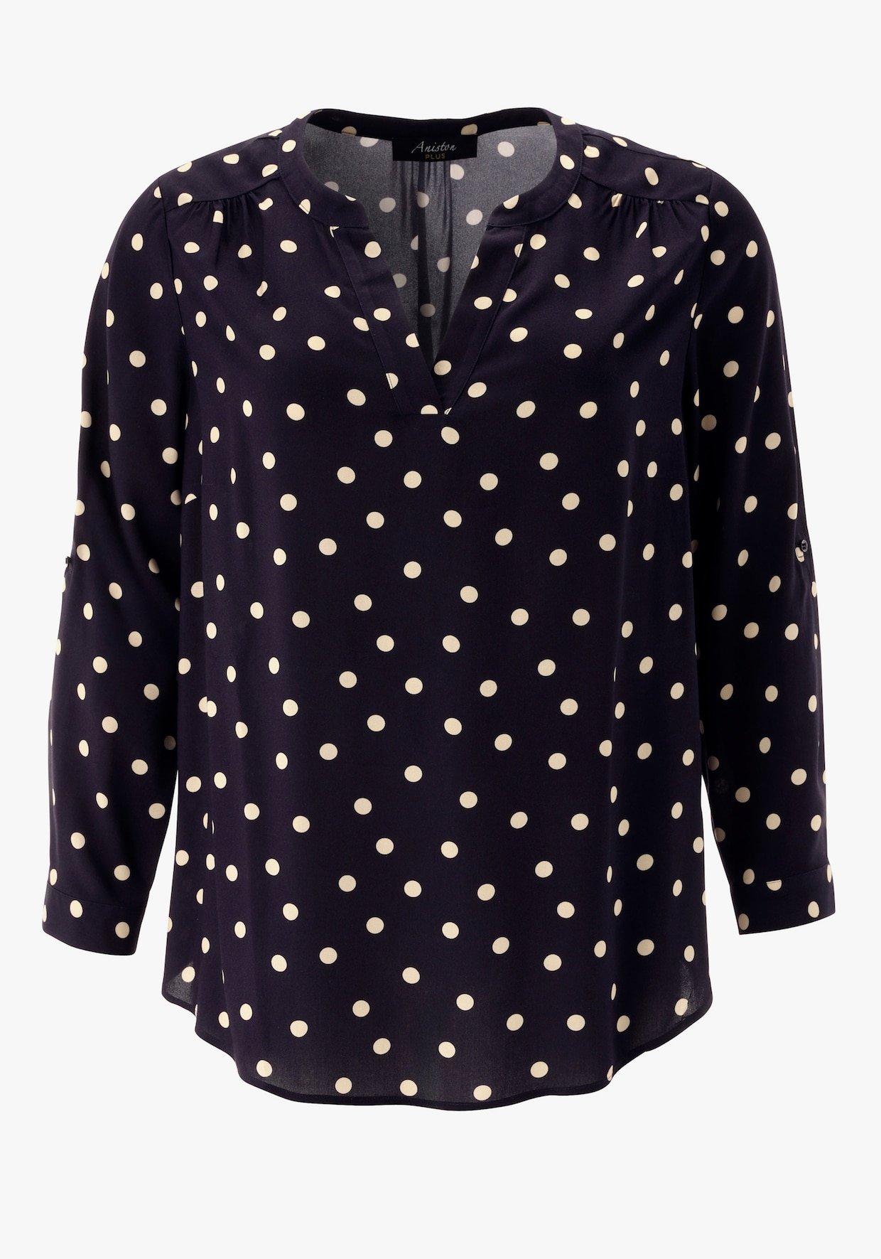 Aniston PLUS Schlupfbluse - marine-wollweiß