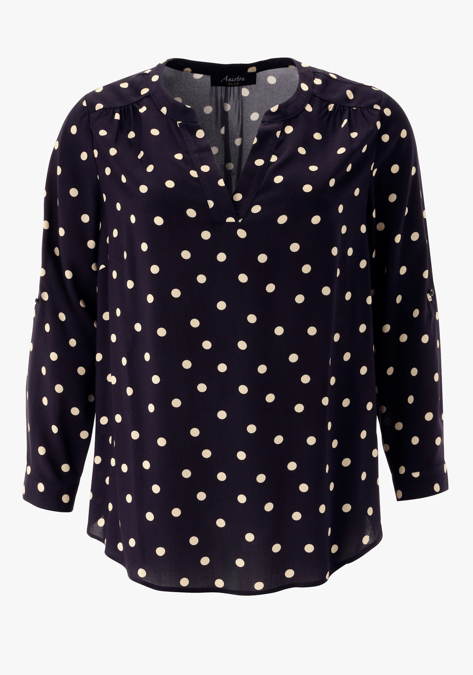 Aniston PLUS Schlupfbluse - marine-wollweiß