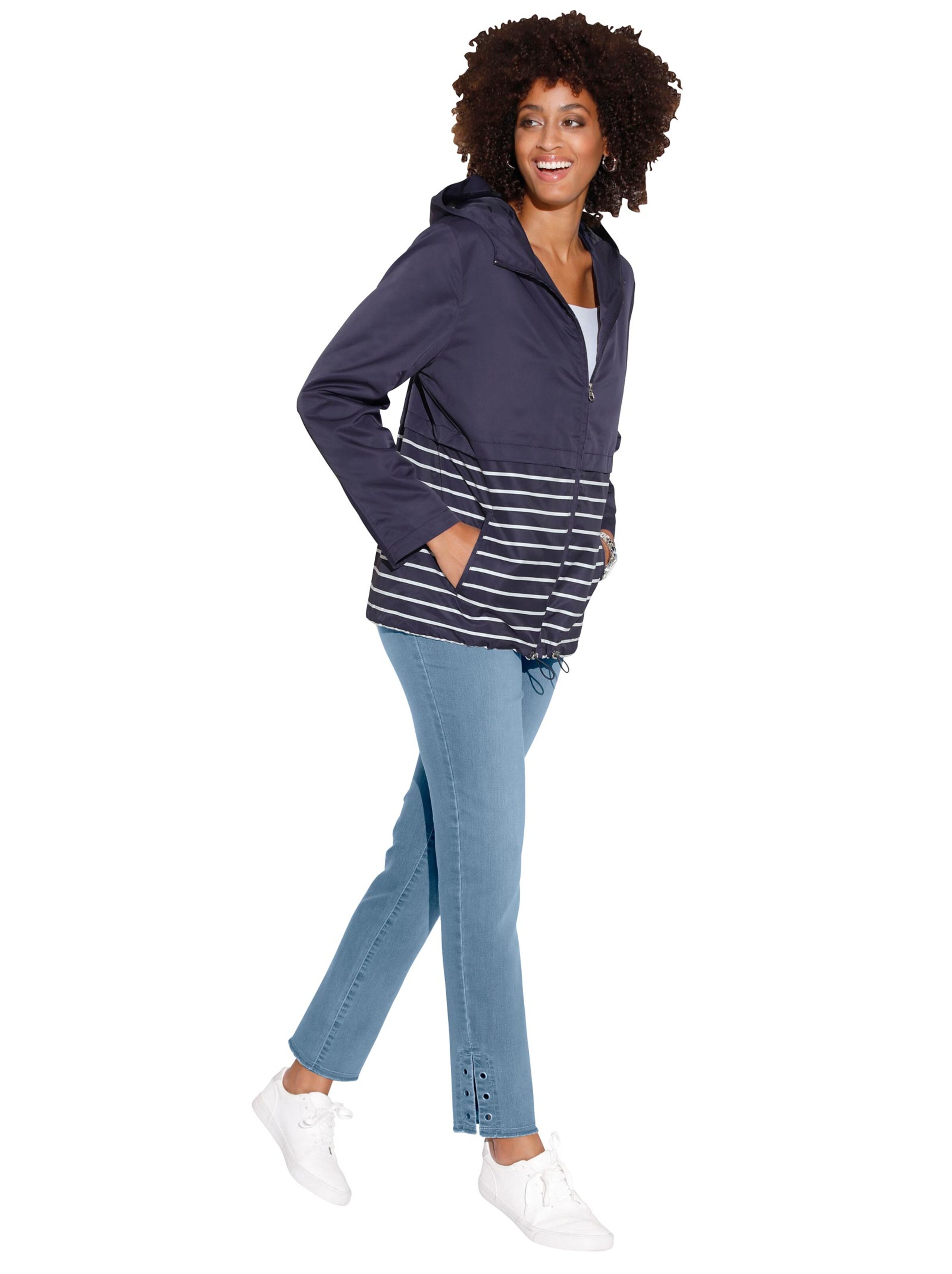 Jacke - nachtblau-weiß-geringelt