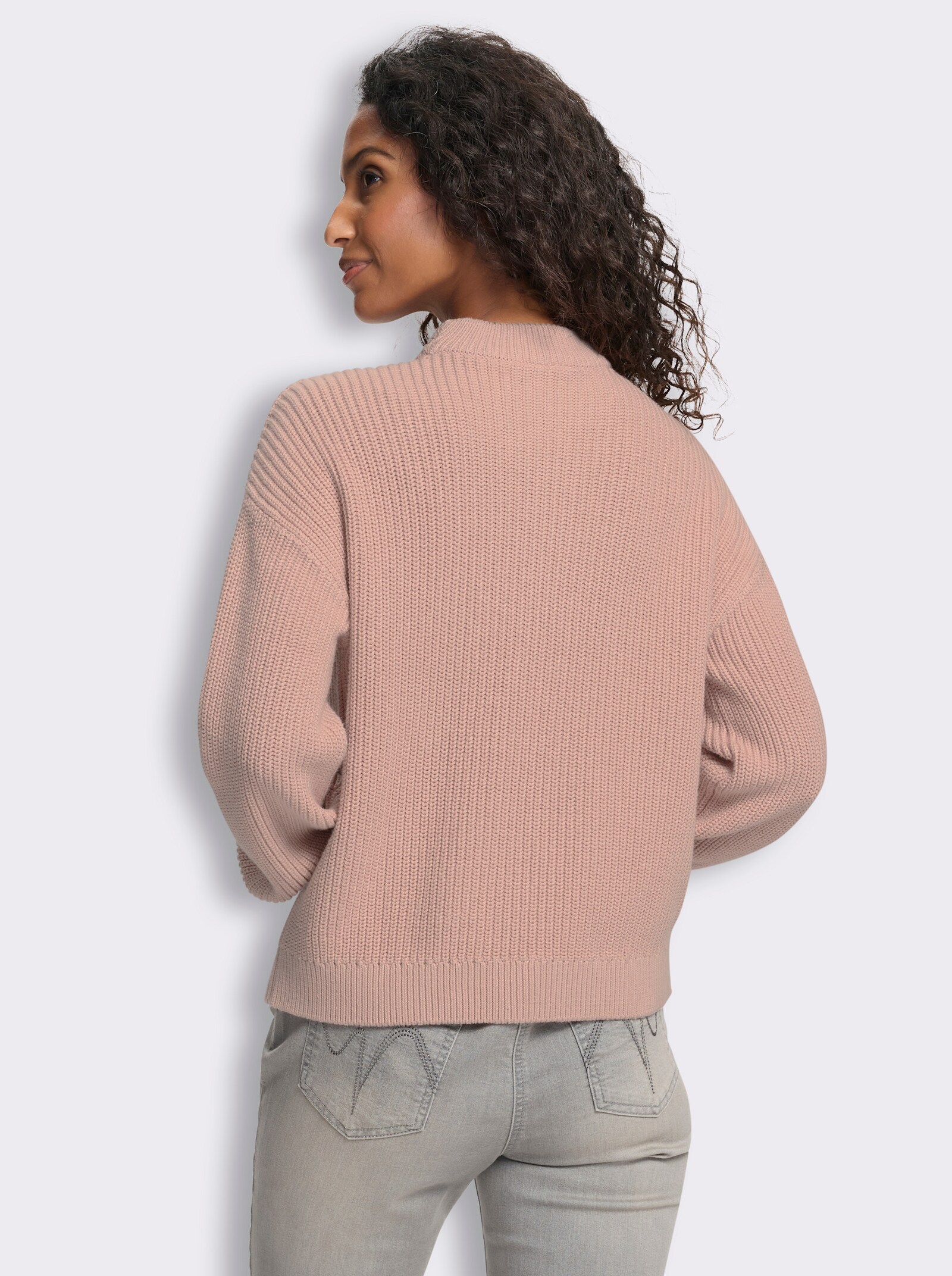 heine Pullover im Rippenstrick - puder
