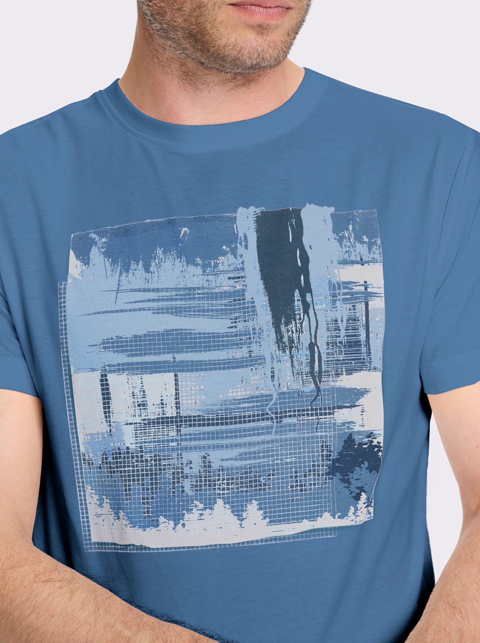 Catamaran T-Shirt mit Front-Print - mittelblau-bedruckt
