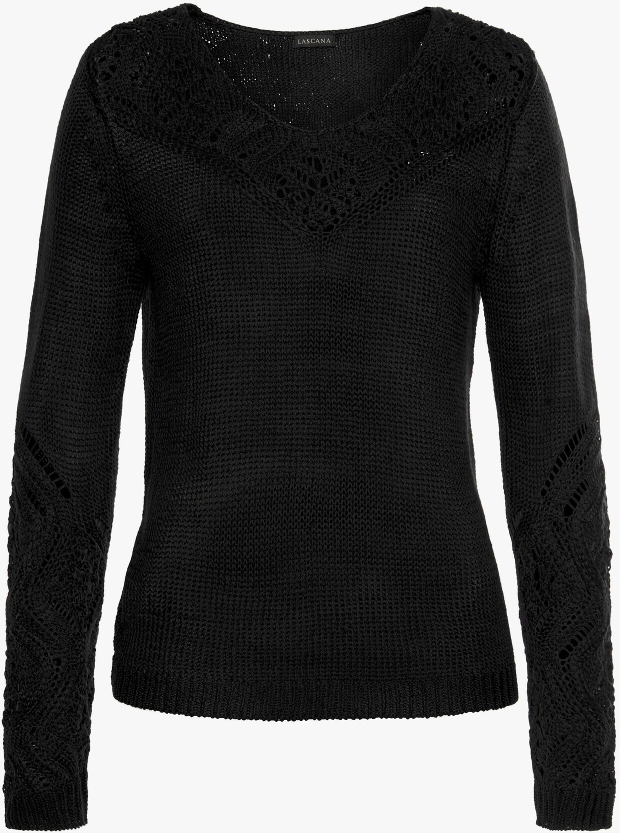 LASCANA Strandpullover - zwart