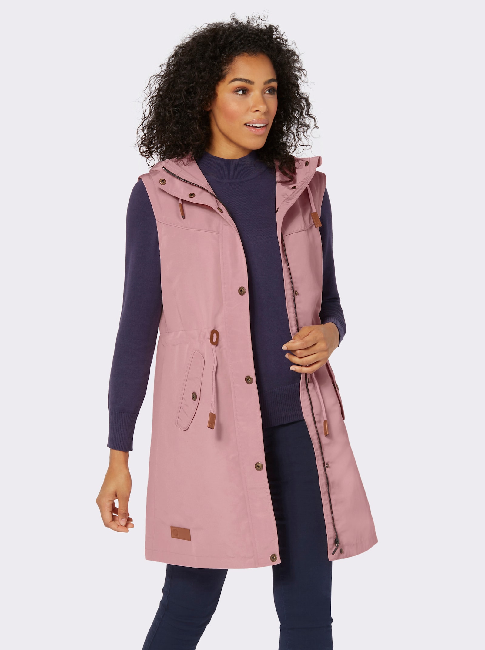 2-in-1-Jacke mit abzippbaren Ärmeln - rosenquarz