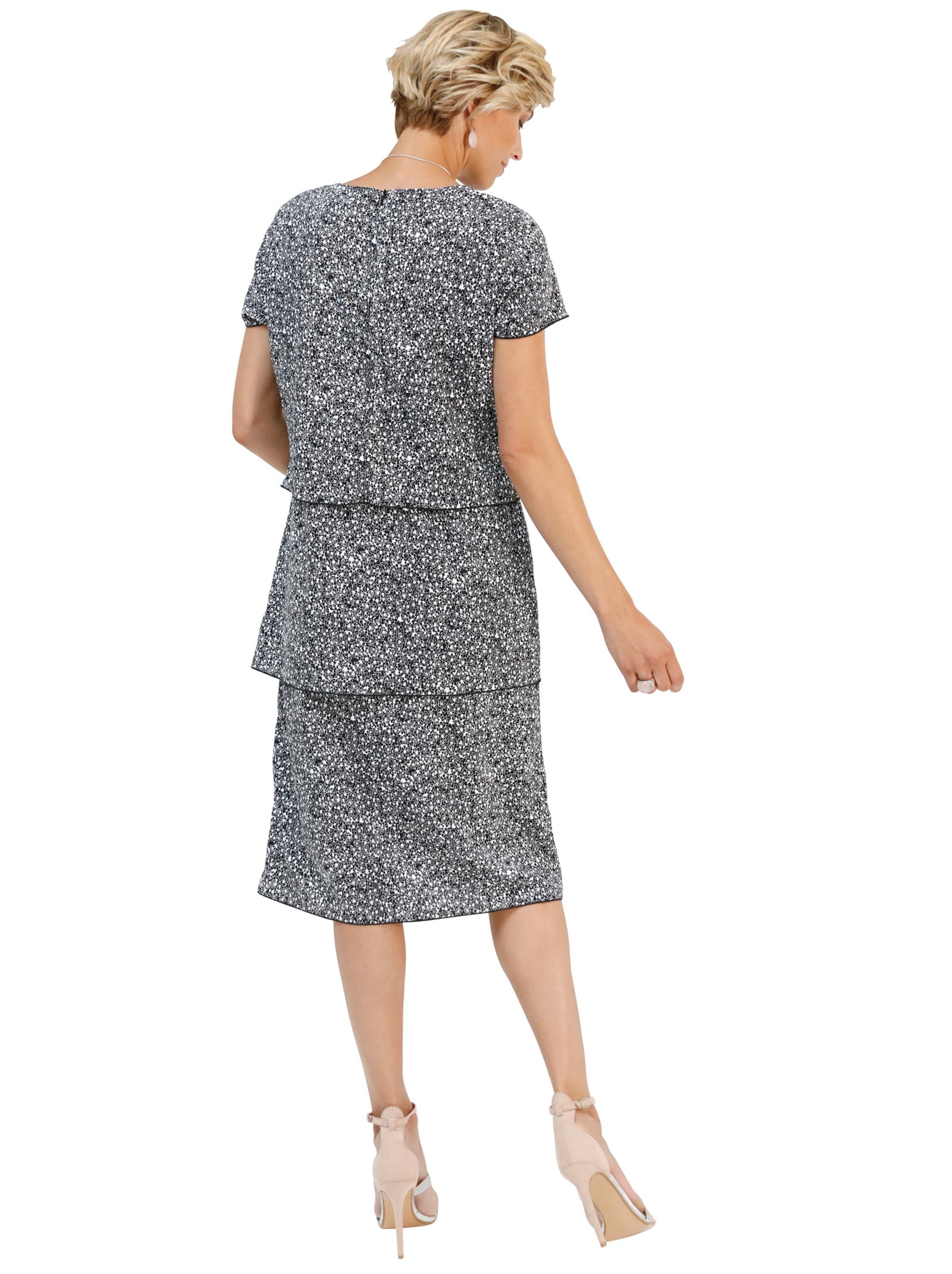 Kleid - schwarz-weiß-gemustert