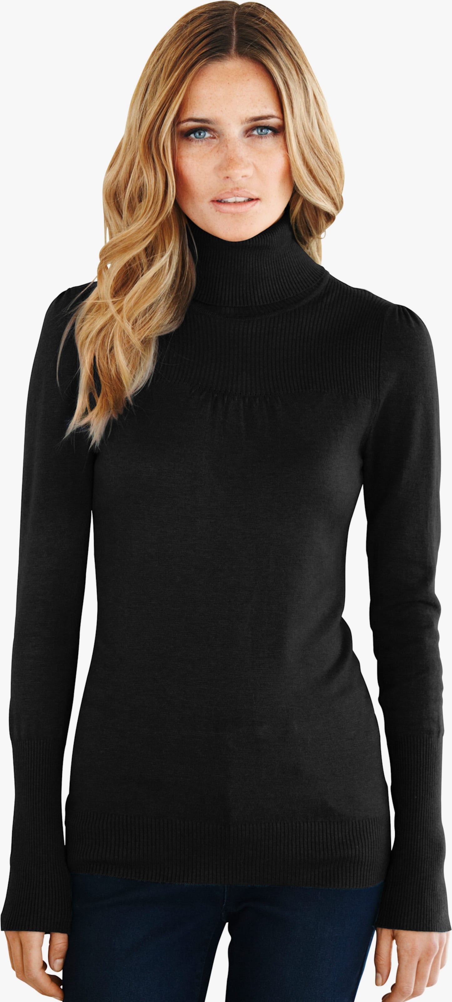 heine Kaschmirpullover mit Rollkragen - schwarz