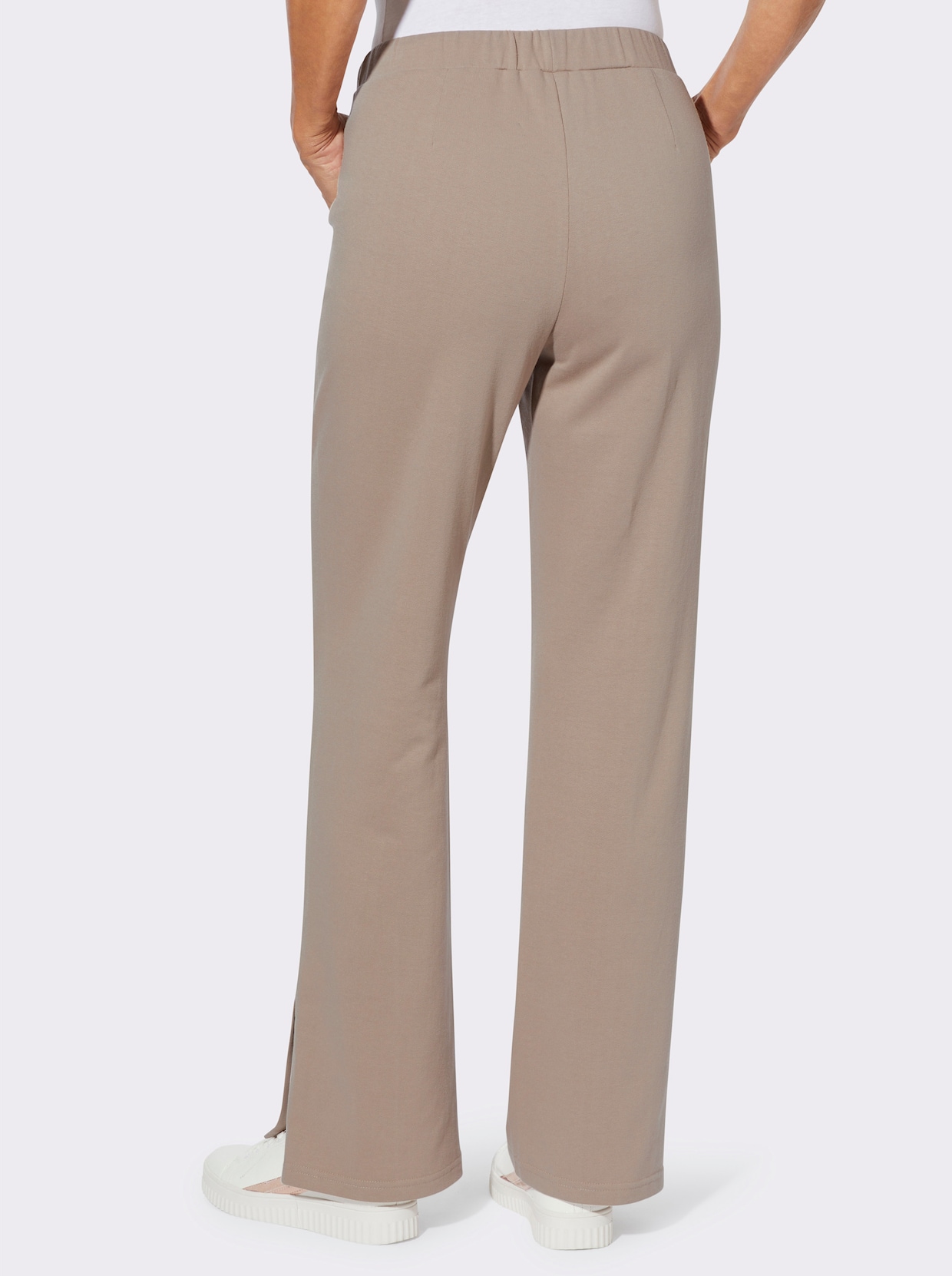 Jerseyhose mit abgesteppten BIesen - sesam