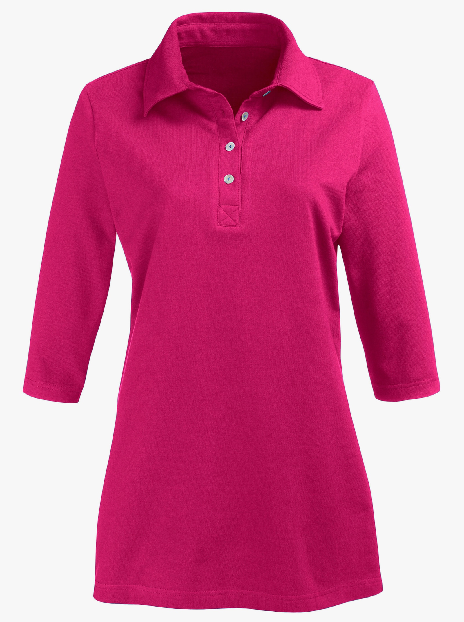Lang shirt met korte knoopsluiting - pink