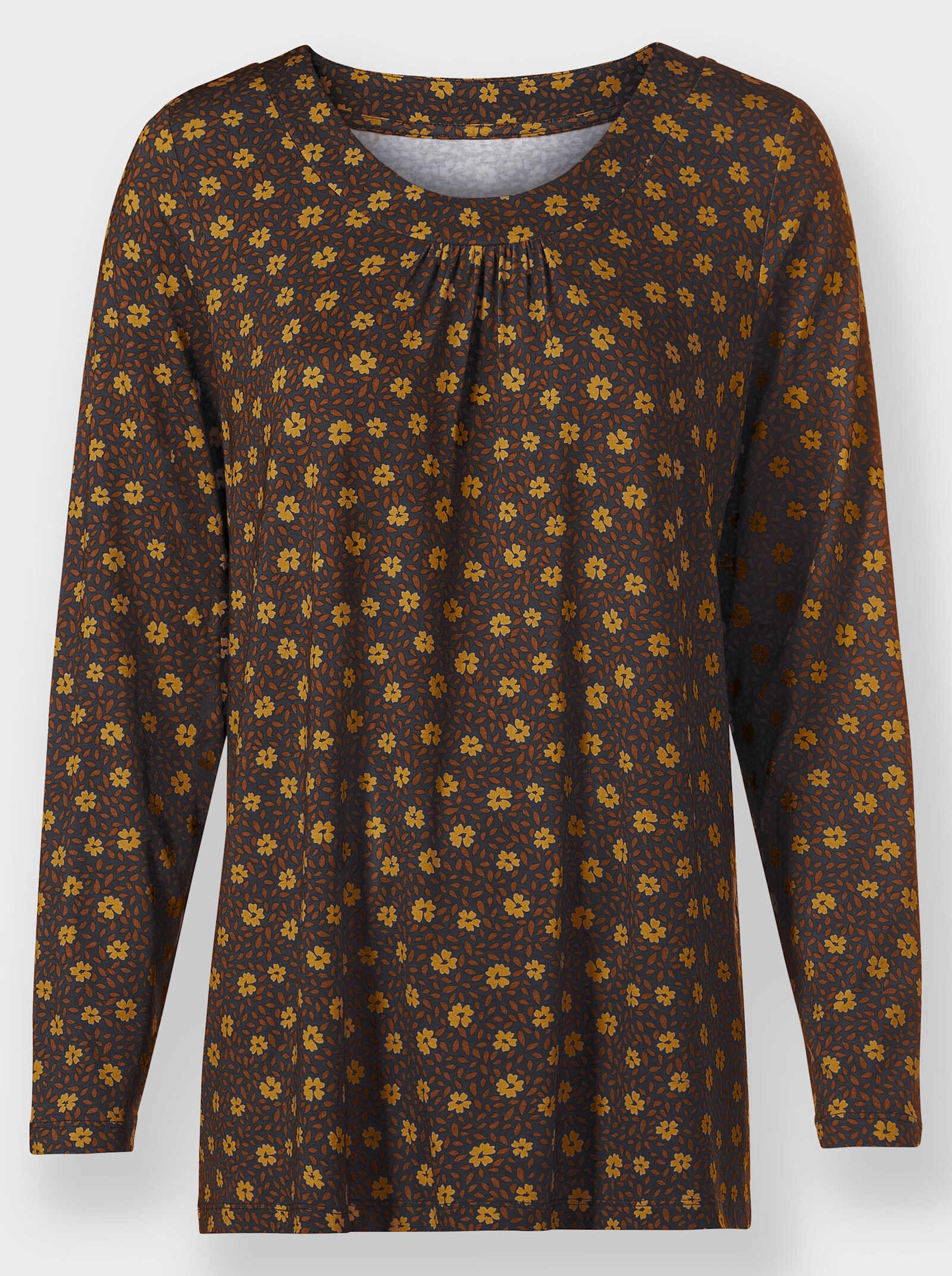 Tunique à la coupe évasée - graphite-ocre imprimé
