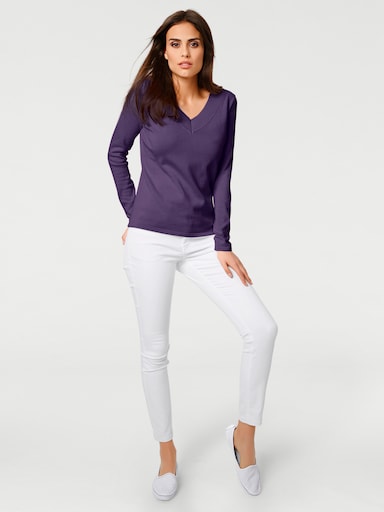 heine Pullover met V-hals - prune