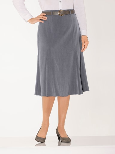 Bahnenrock in Godetform - anthrazit-meliert