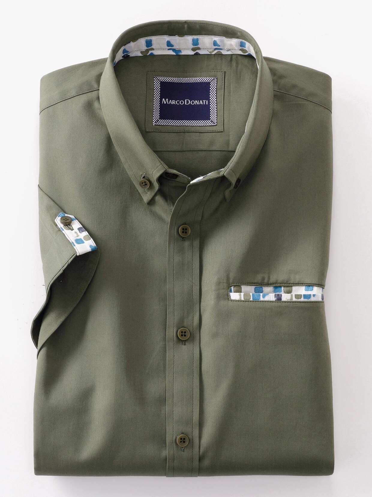 Marco Donati Kurzarm-Hemd - khaki