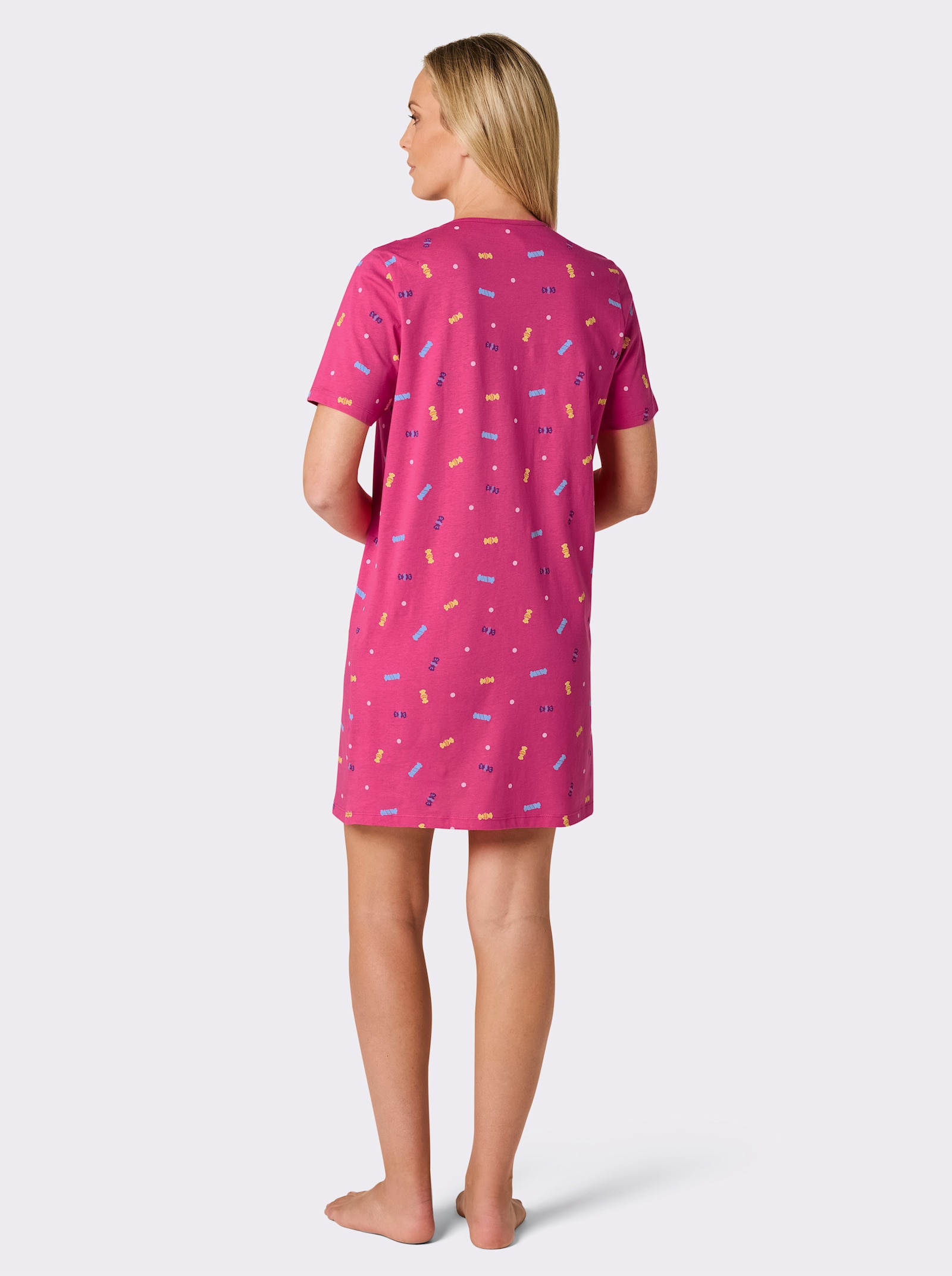 wäschepur Sleepshirts - marine-bedruckt + fuchsia-bedruckt