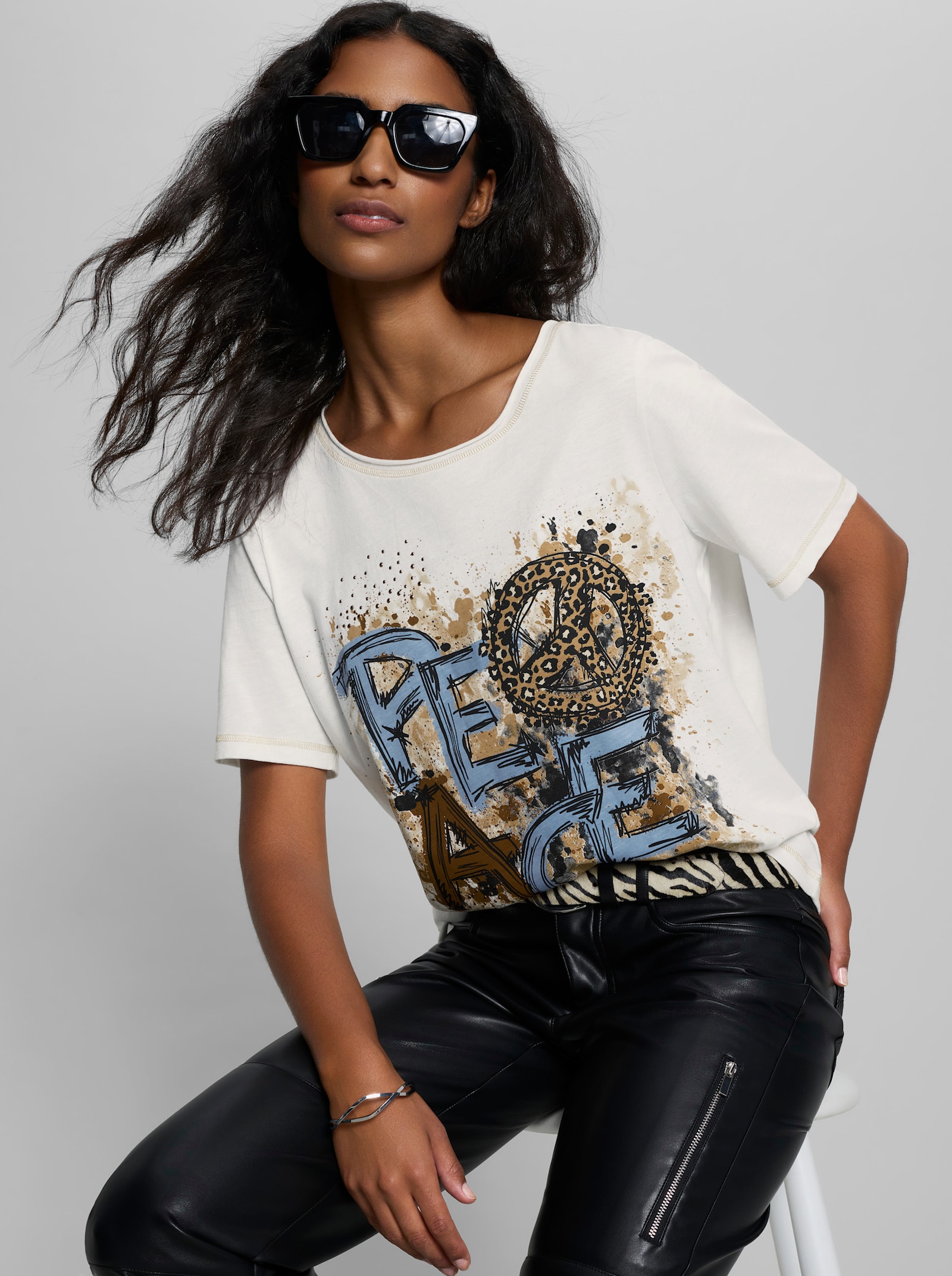 heine Shirt mit Print - ecru