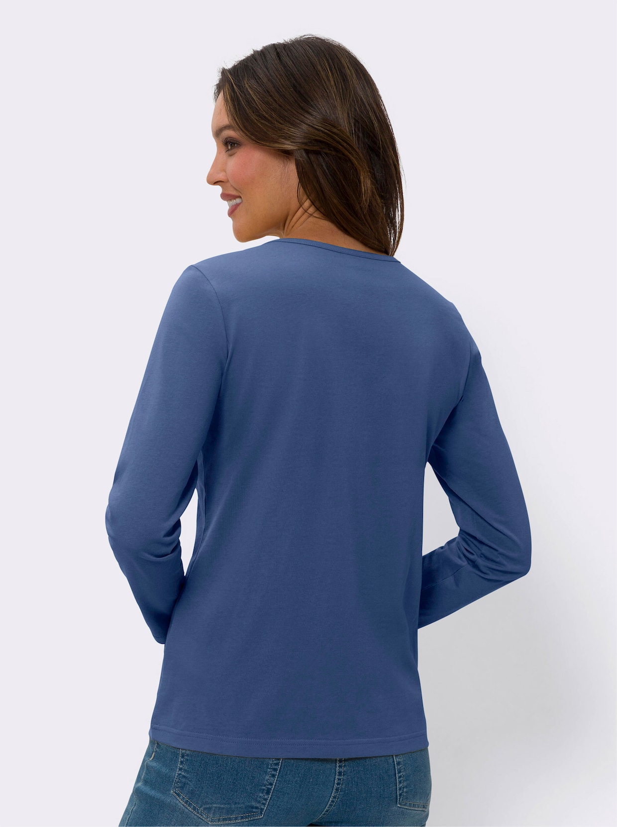 Langarmshirt - jeansblau