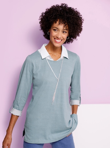 Longshirt - mint-ozean-bedruckt