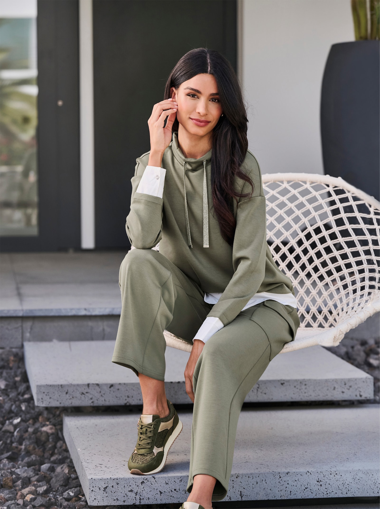 heine Sneaker - khaki-goldfarben