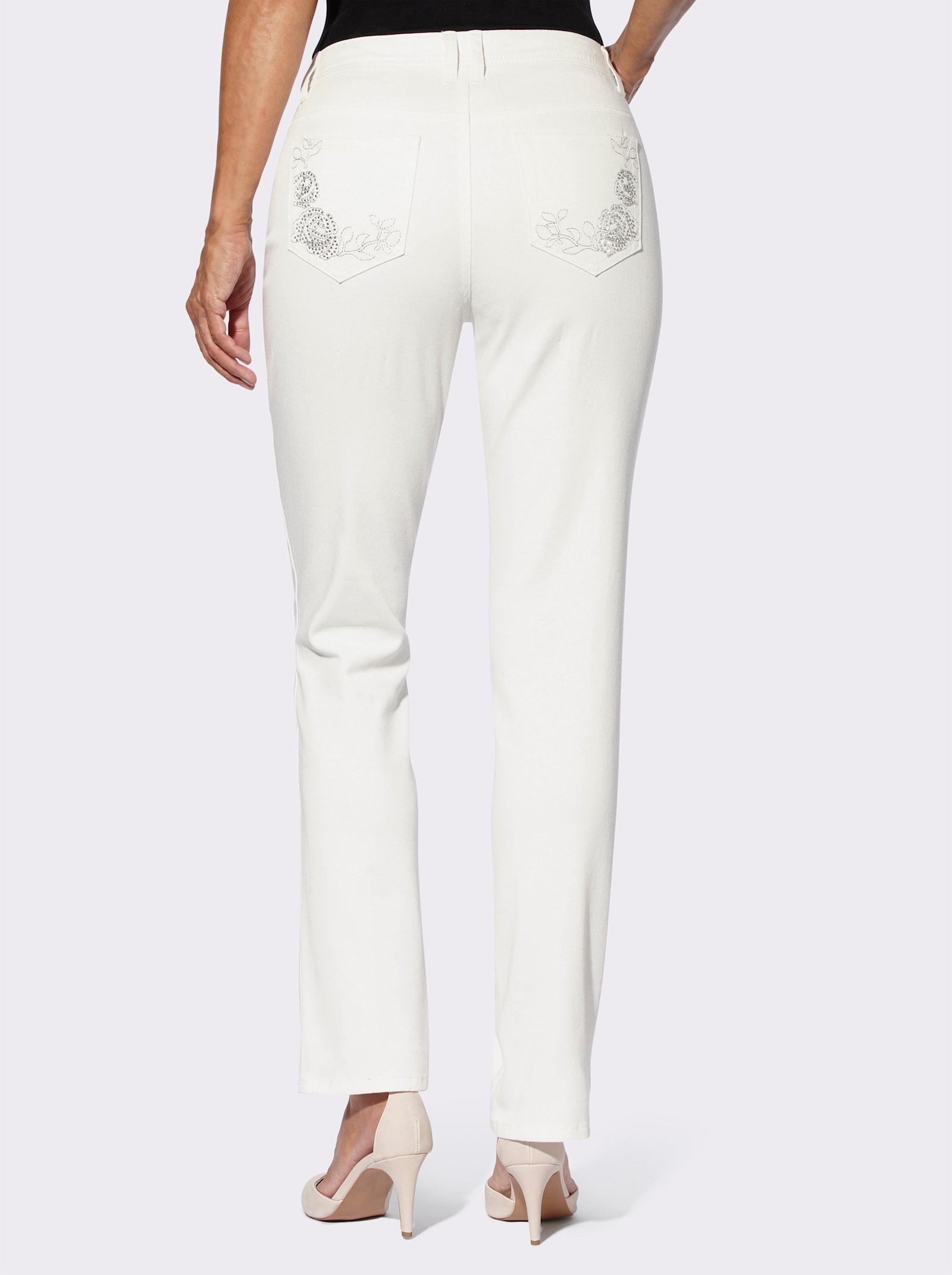 Jeans van katoen - ecru