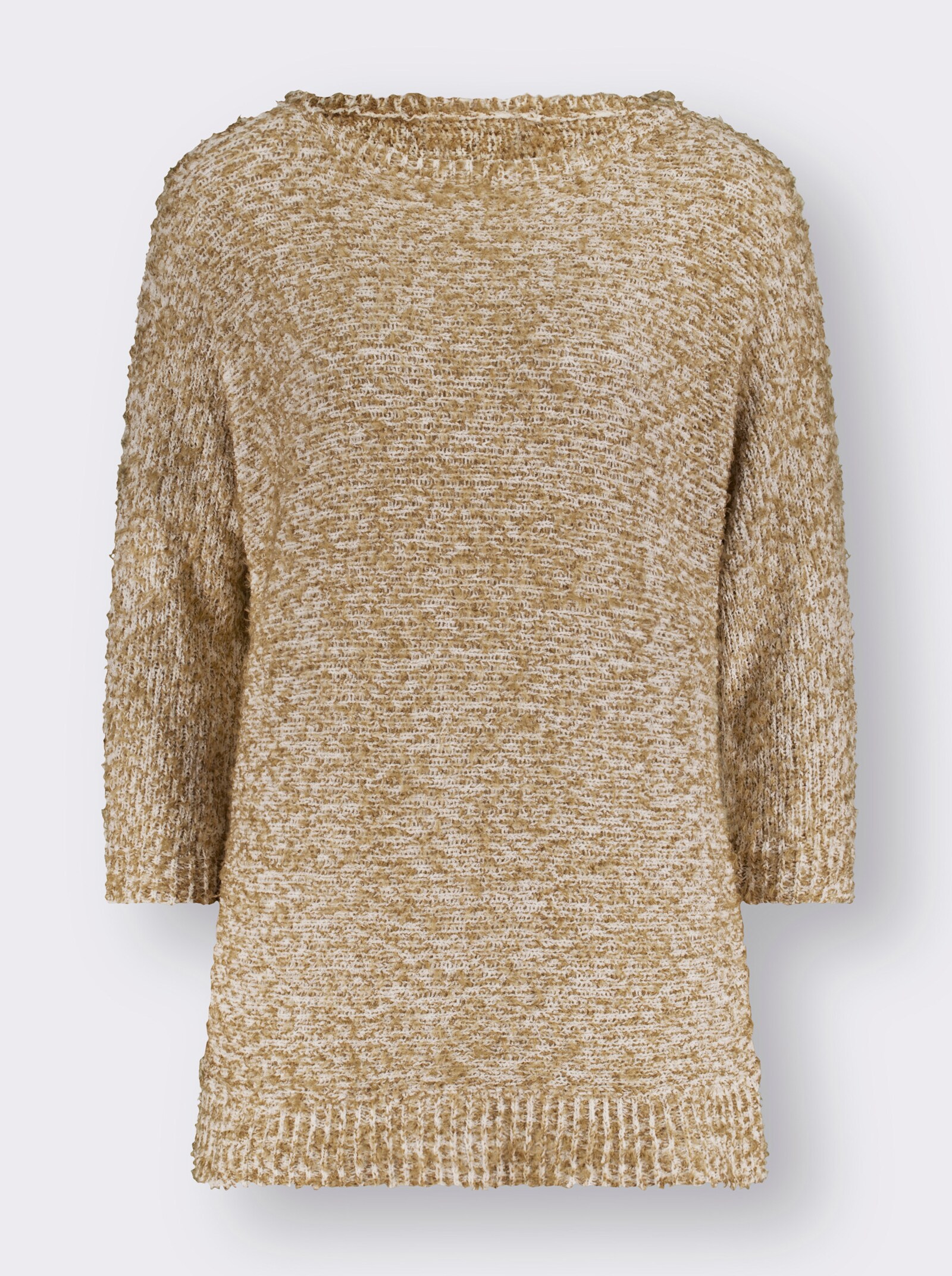 3/4 Arm-Pullover mit Fledermaus-Ärmeln - camel-champagner-meliert