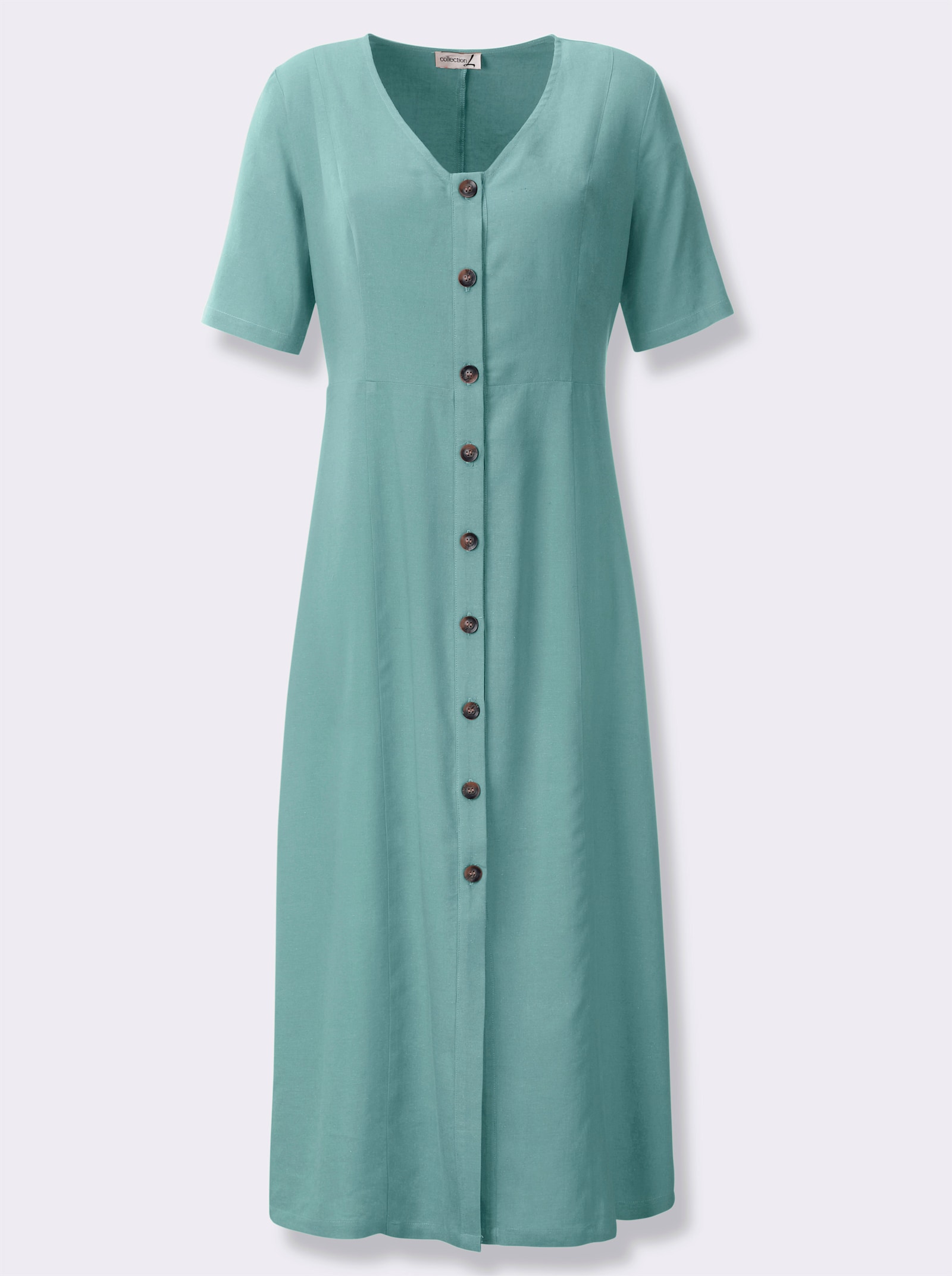 Robe d'été avec boutons imitation corne - sauge