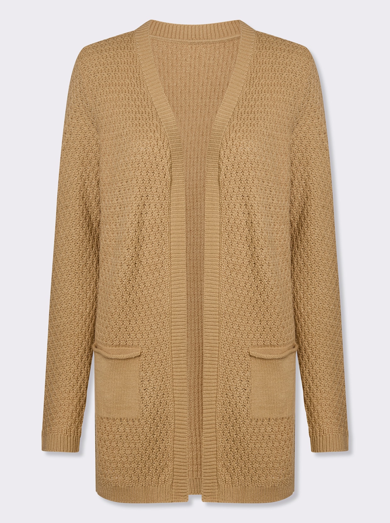 Longstrickjacke - camel