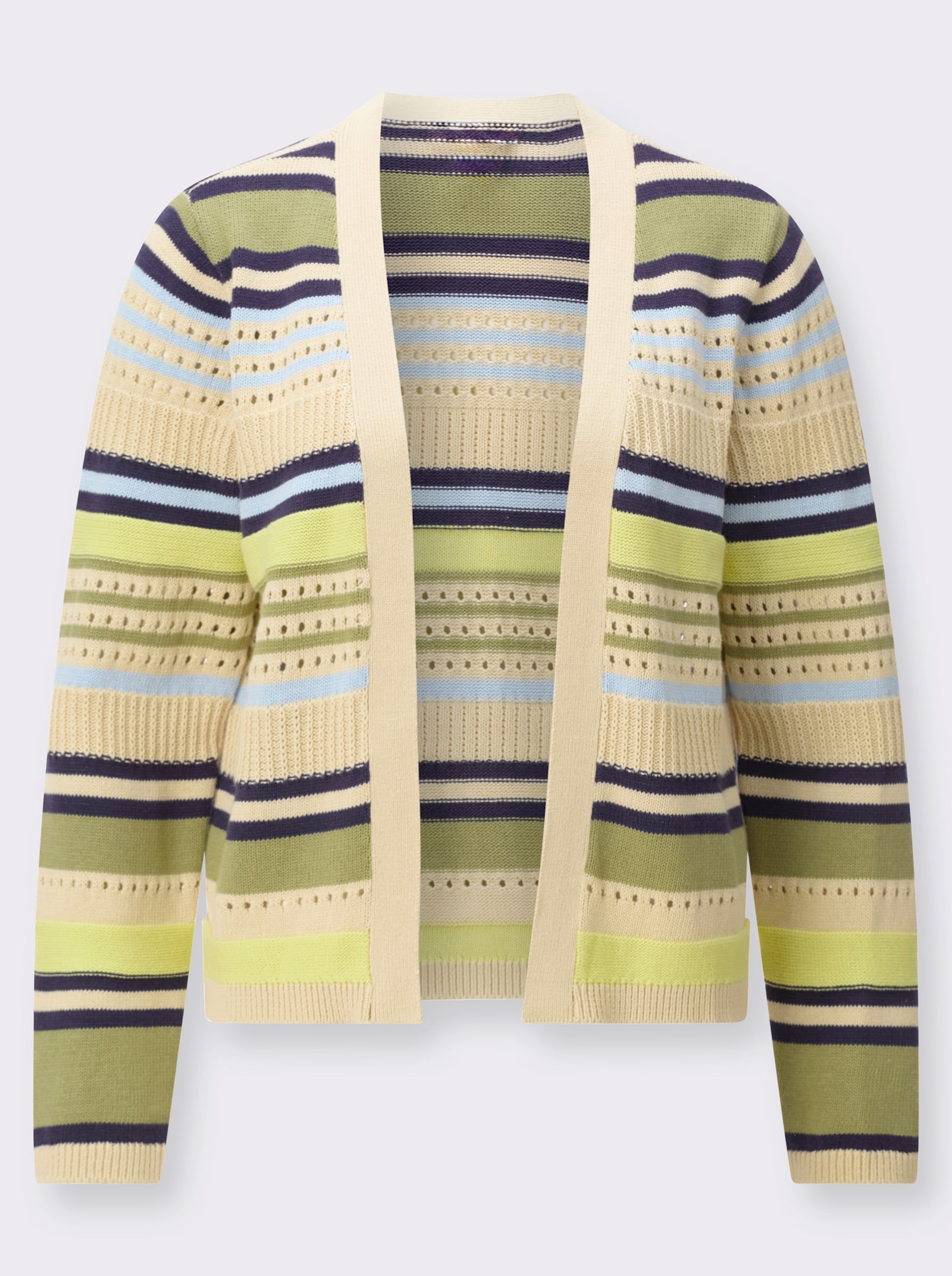 Strickjacke mit Mustermix - sand-schilf-gemustert