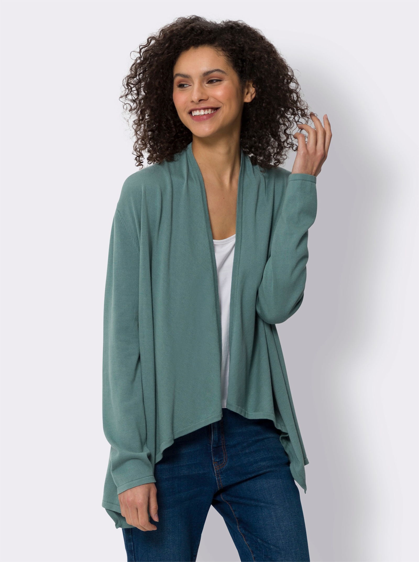 heine Strickjacke mit Schalkragen - jade
