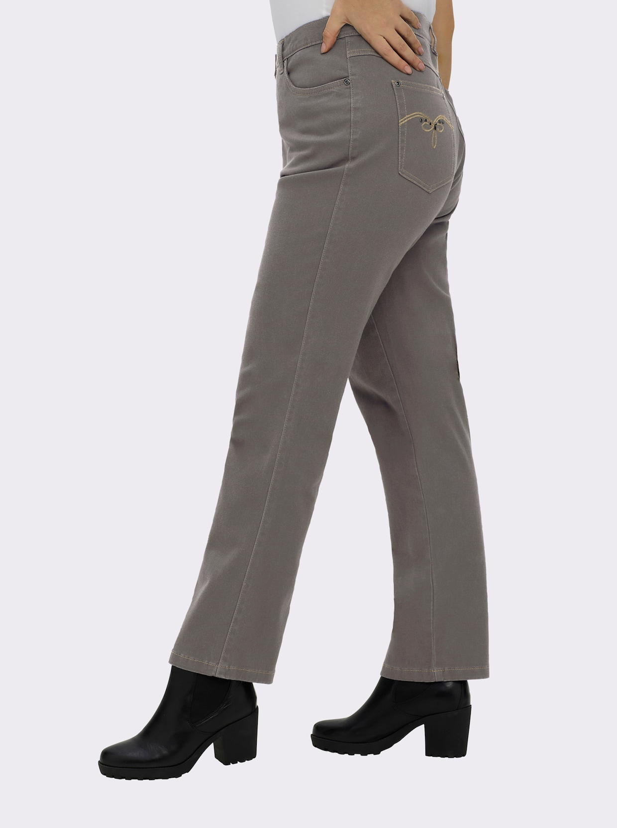 5-Pocket-Jeans mit Stretch-Anteil - taupe-denim