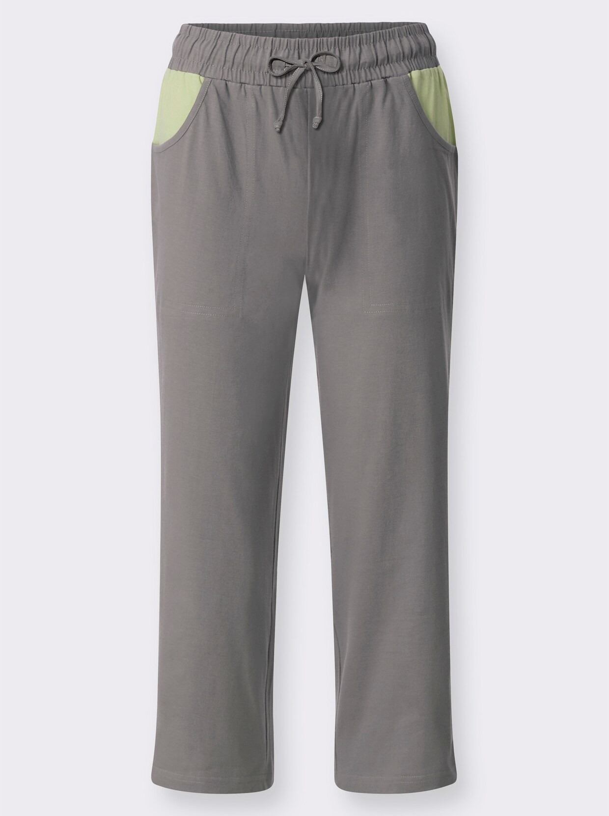 7/8-Hose mit Tunnelzug und Bindeband - grau