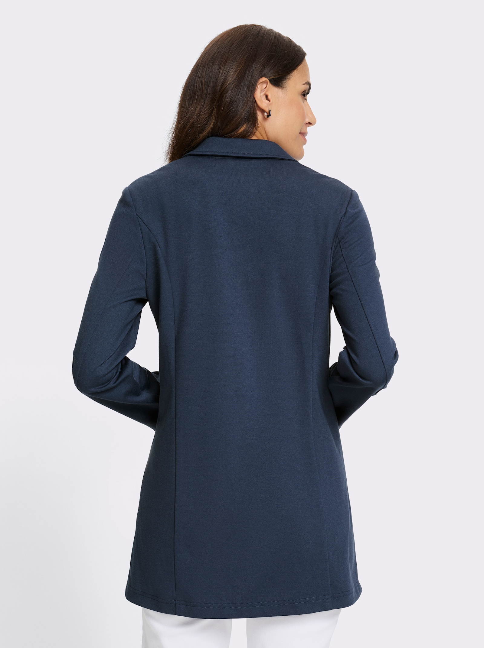 Blejzer, džersej, dlhý - tmavomodrá