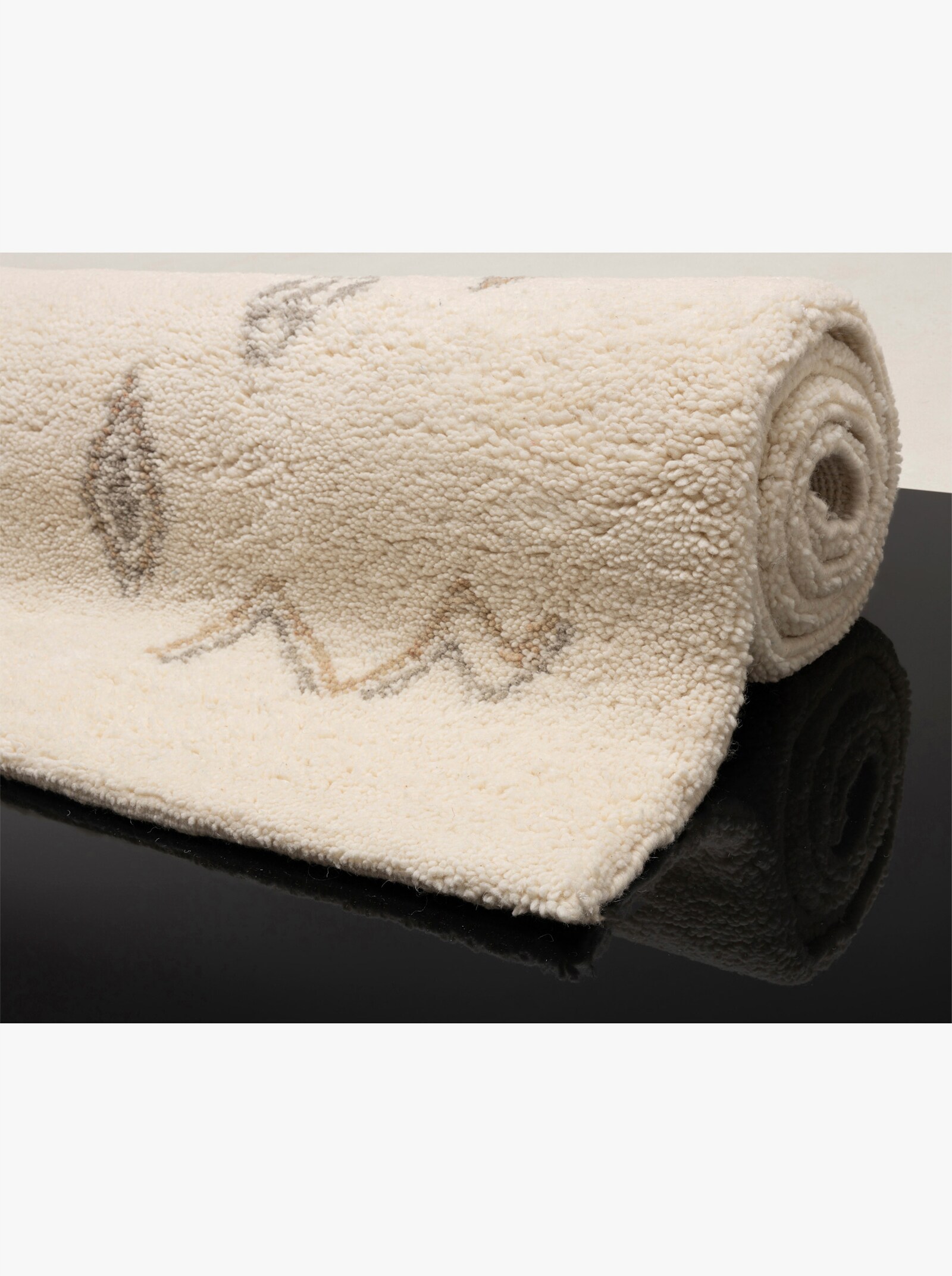 Theko Teppich - wollweiß