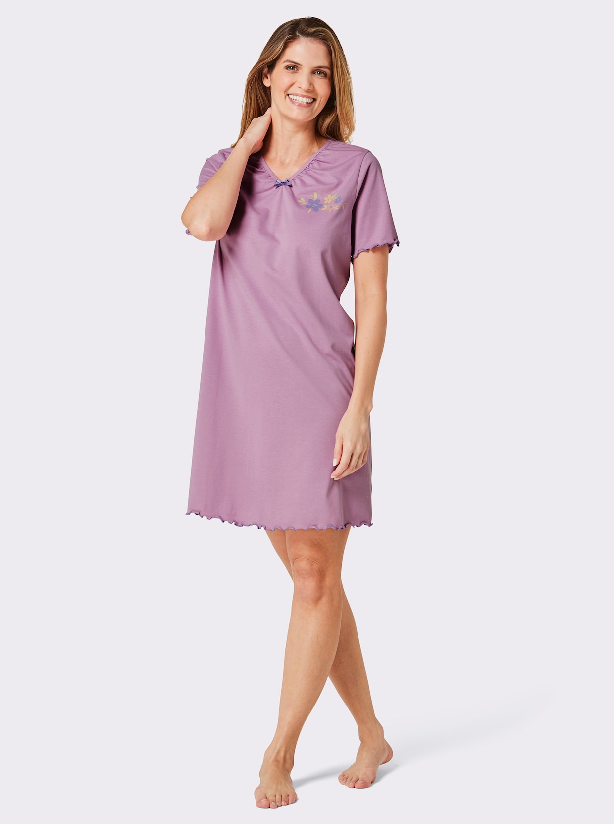 wäschepur Sleepshirts - weiß-orchidee-bedruckt + orchidee