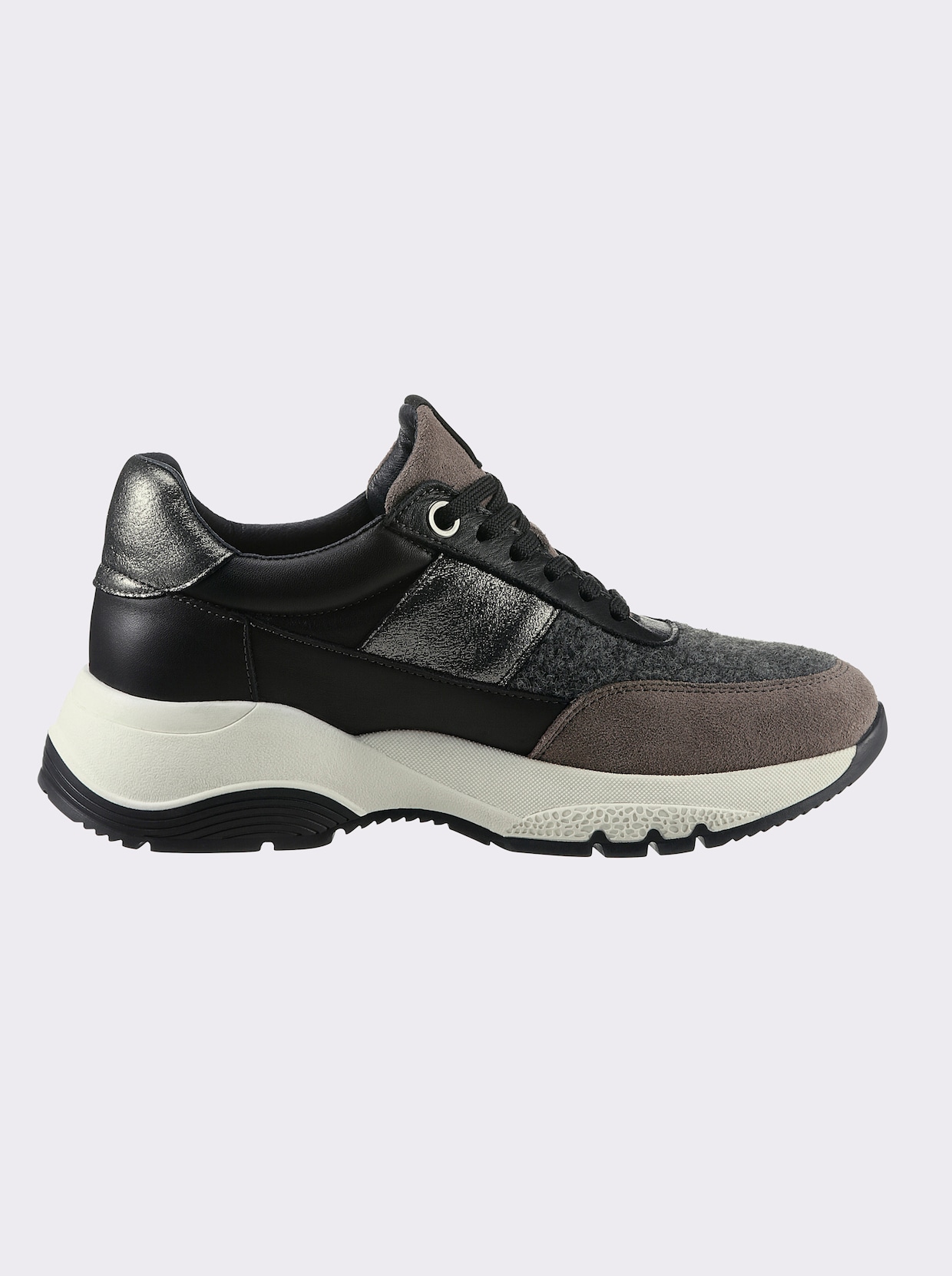 heine Sneaker - zwart/grijs gedessineerd