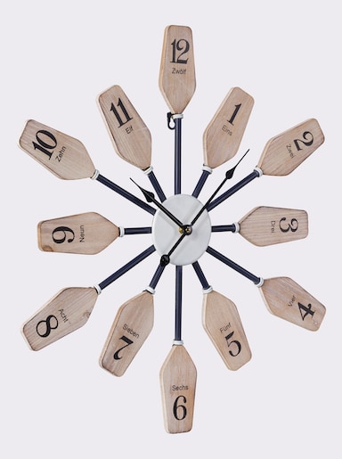 heine home Wanduhr - natur-schwarz