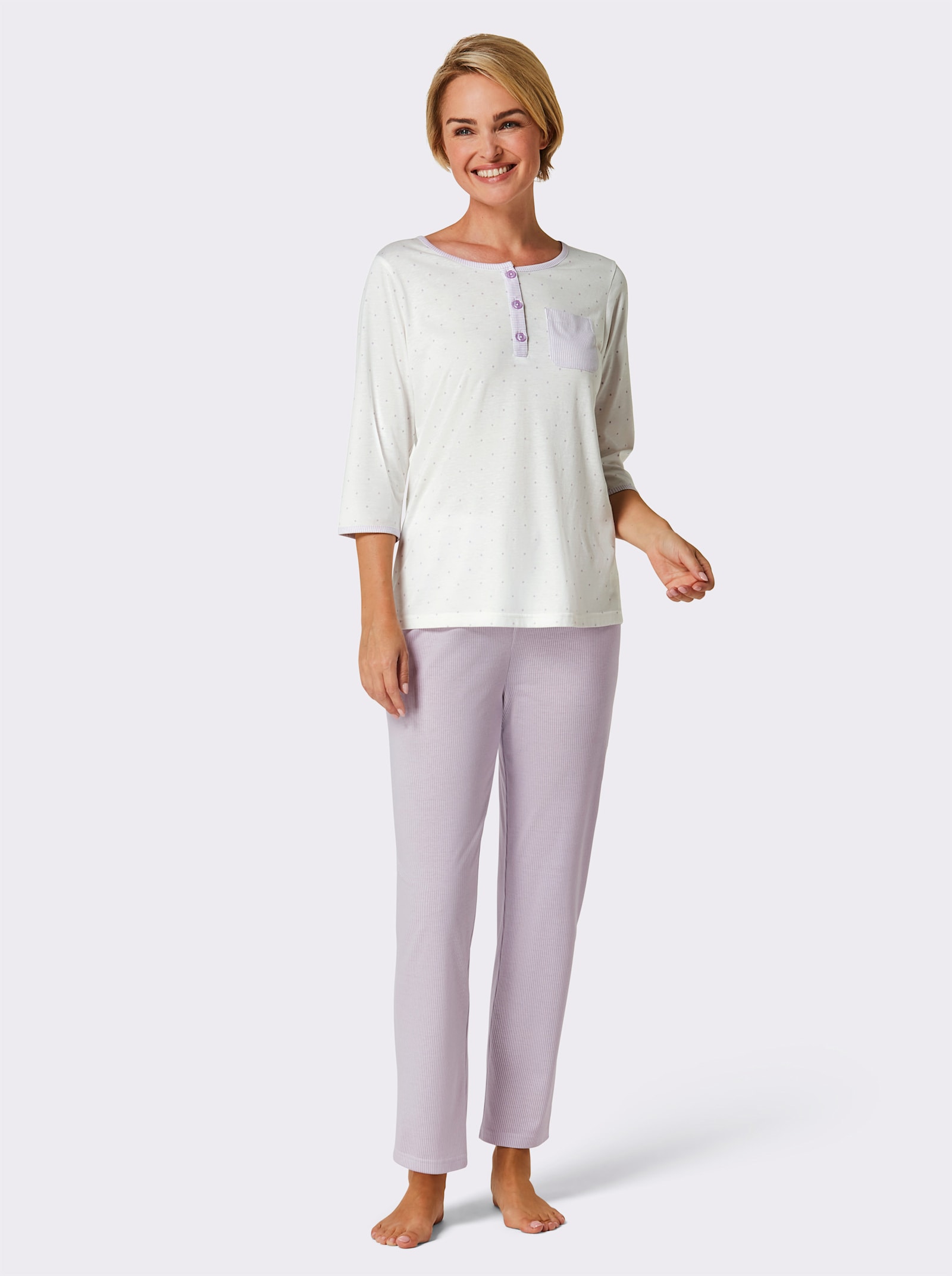 wäschepur Pyžamo - ecru-šeříková