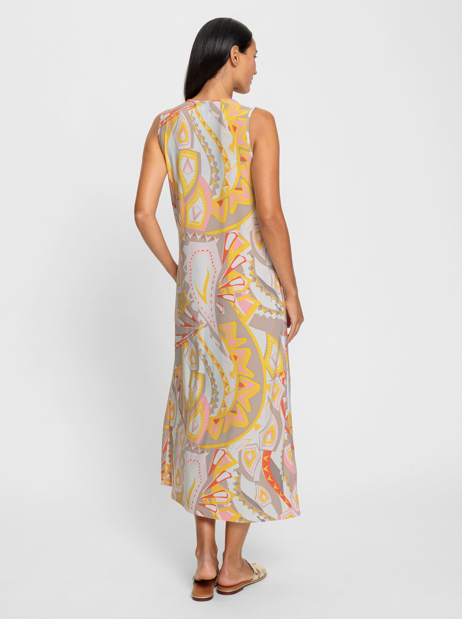 heine Robe en jersey à la coupe légèrement évasée - rose clair-écru imprimé