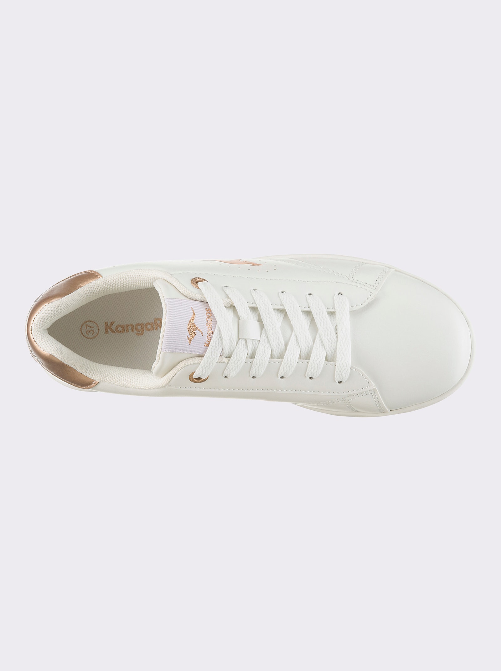 KangaROOS Sneaker aus Leder-Imitat, von KangaROOS - weiss-rosé