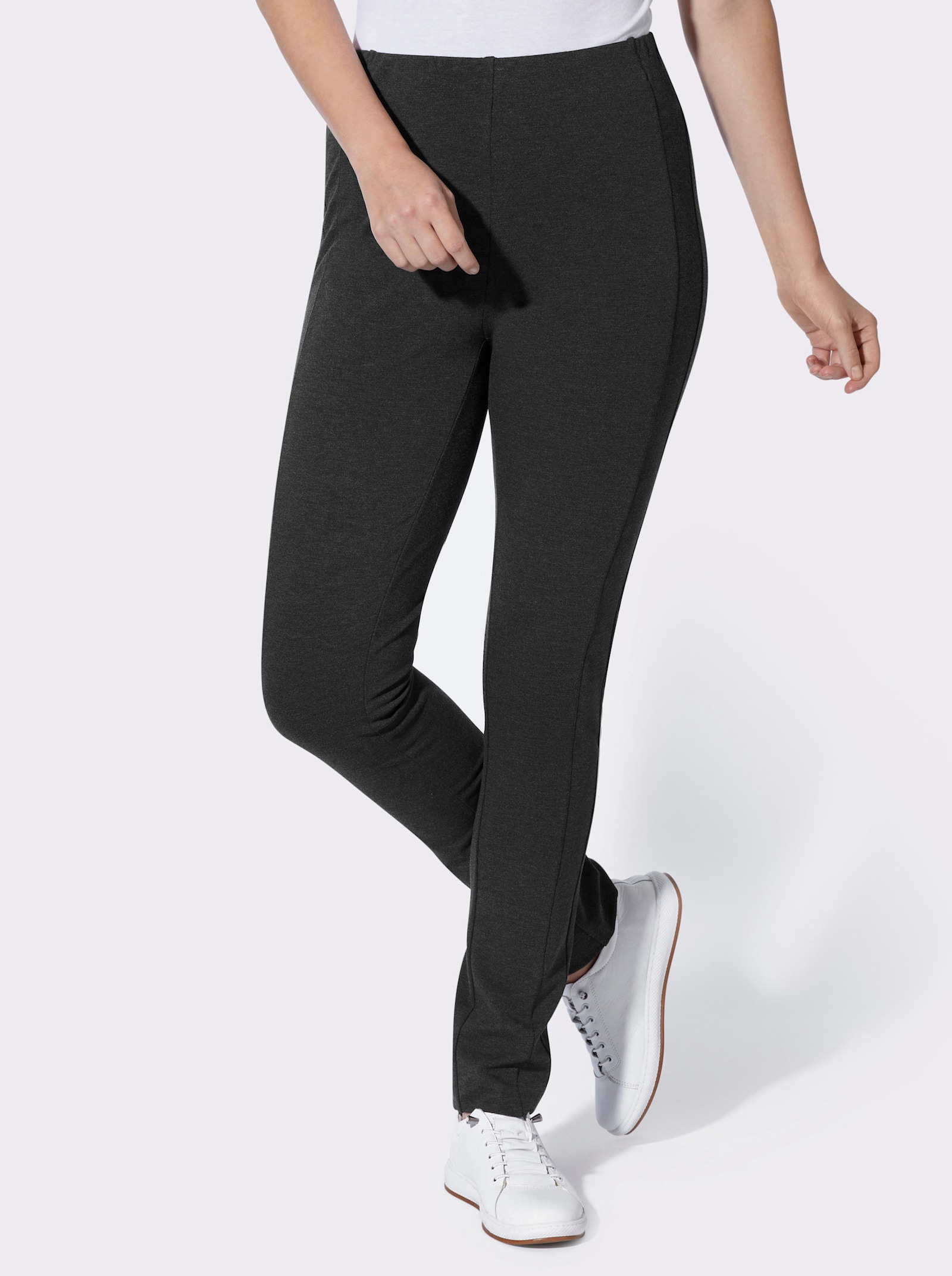 heine Jerseyhose mit Dehnbund - graphit-meliert