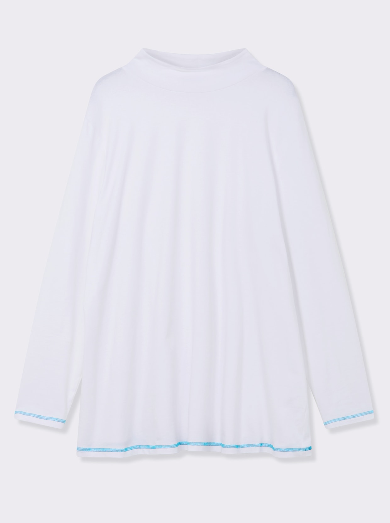 sheego Rollkragenshirt - ecru-topas