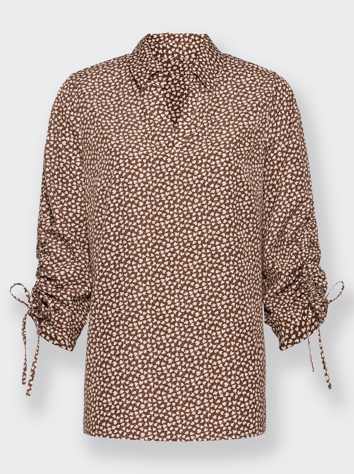 Comfortabele blouse - choco geprint