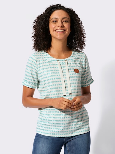 Print-Shirt - ozean-ecru-bedruckt